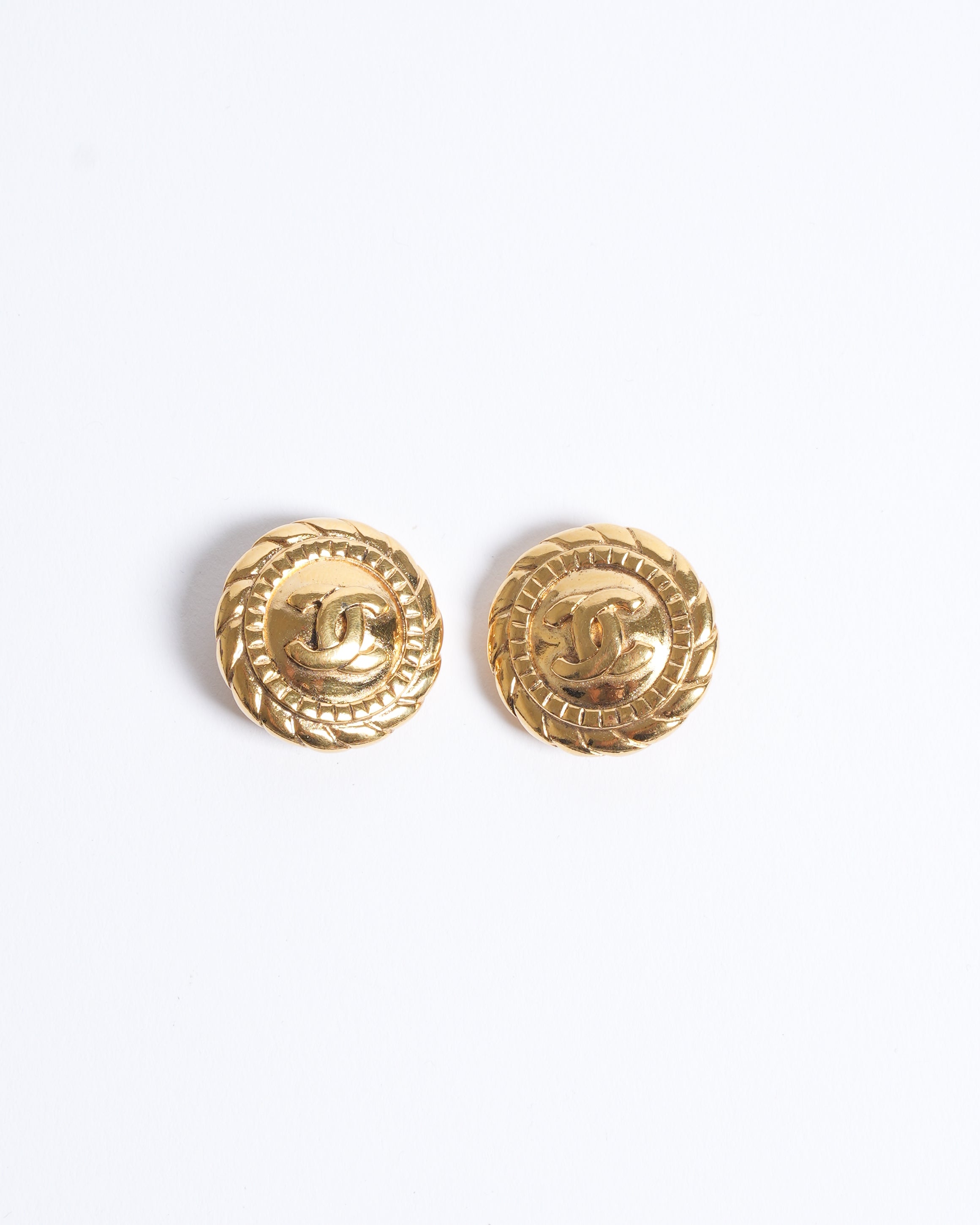 Vintage Chanel Gold Plated Earrings Made In France