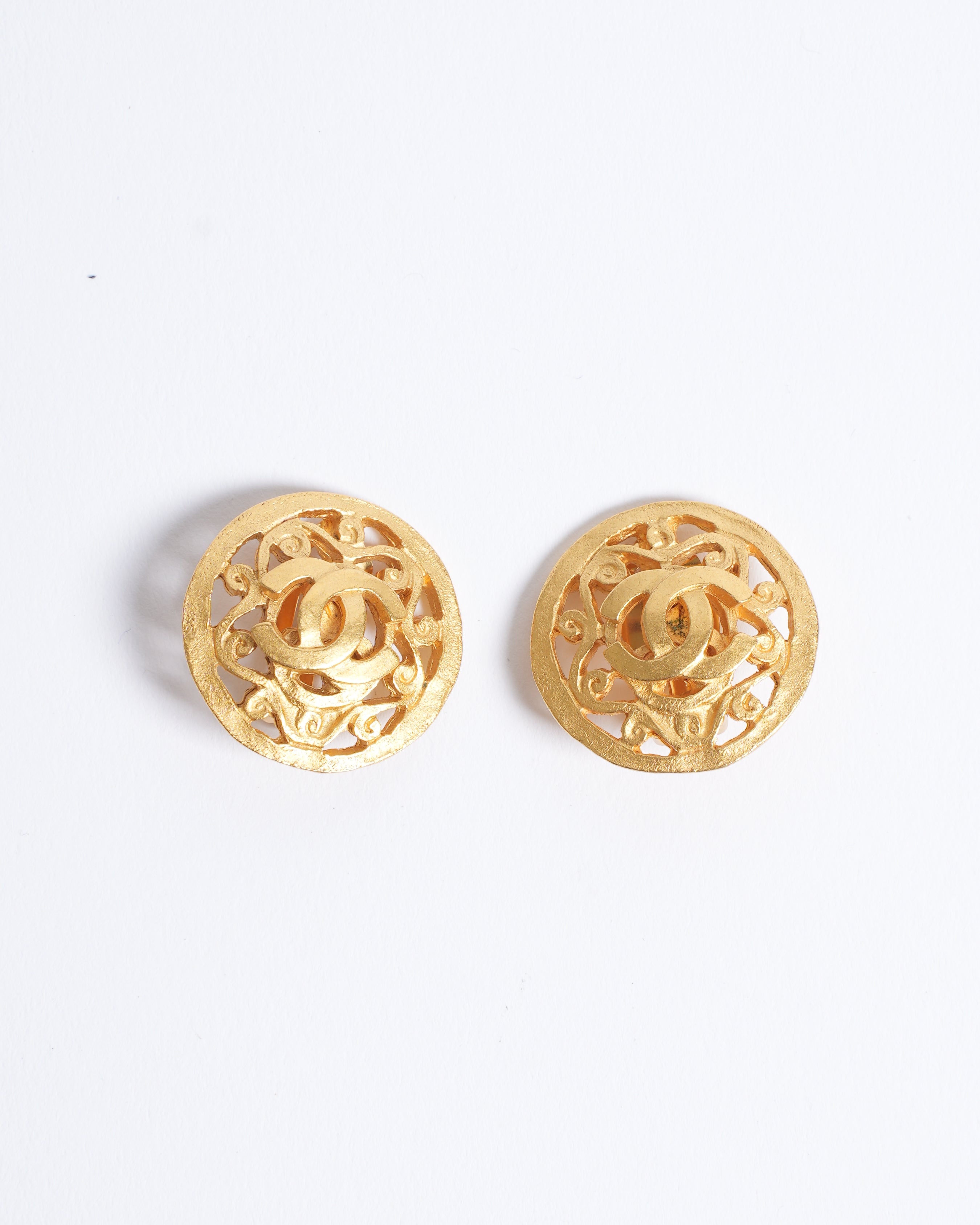 Vintage Chanel Gold Plated Earrings