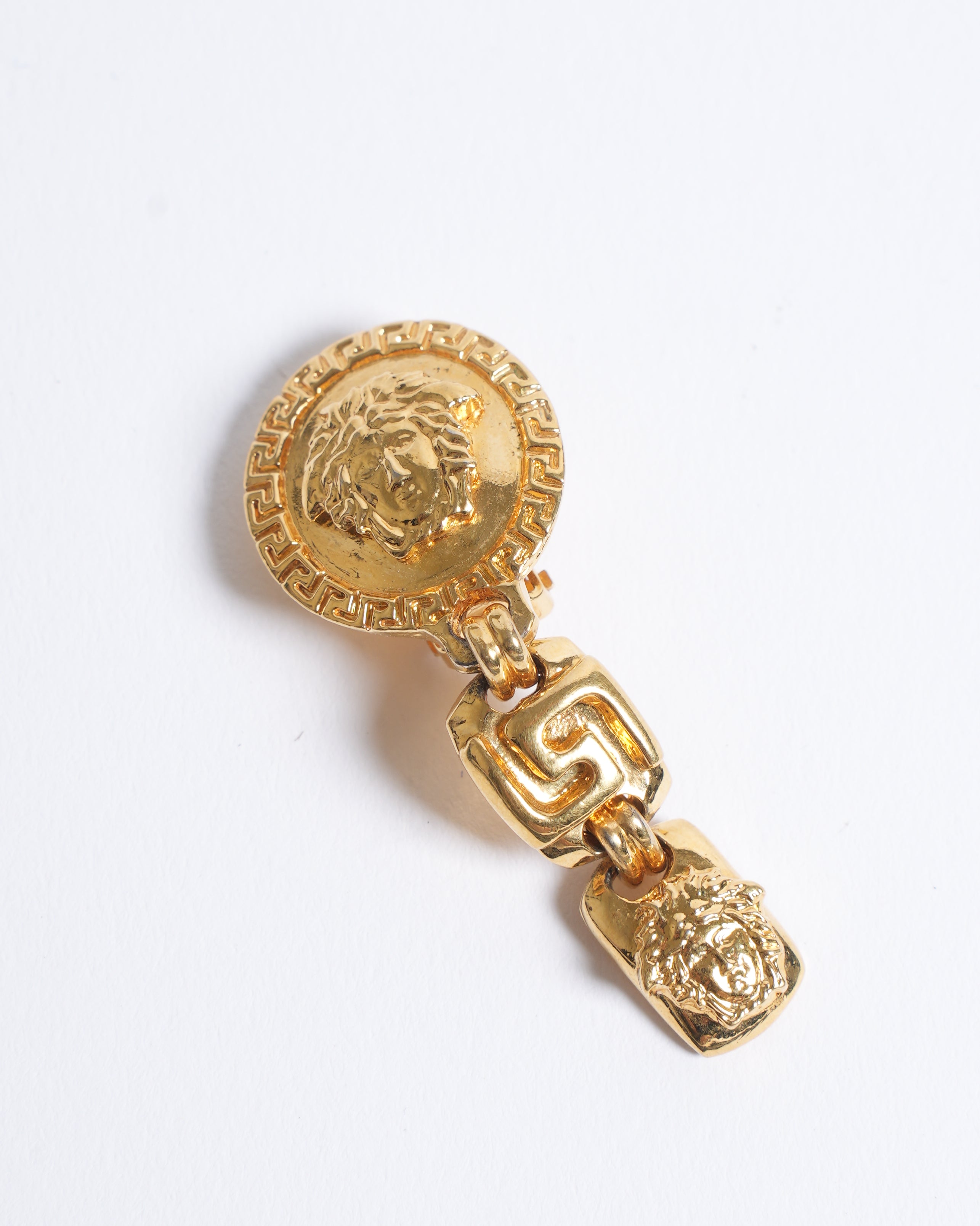 Vintage Gianni Versace Gold Plated Earrings Made In Italy