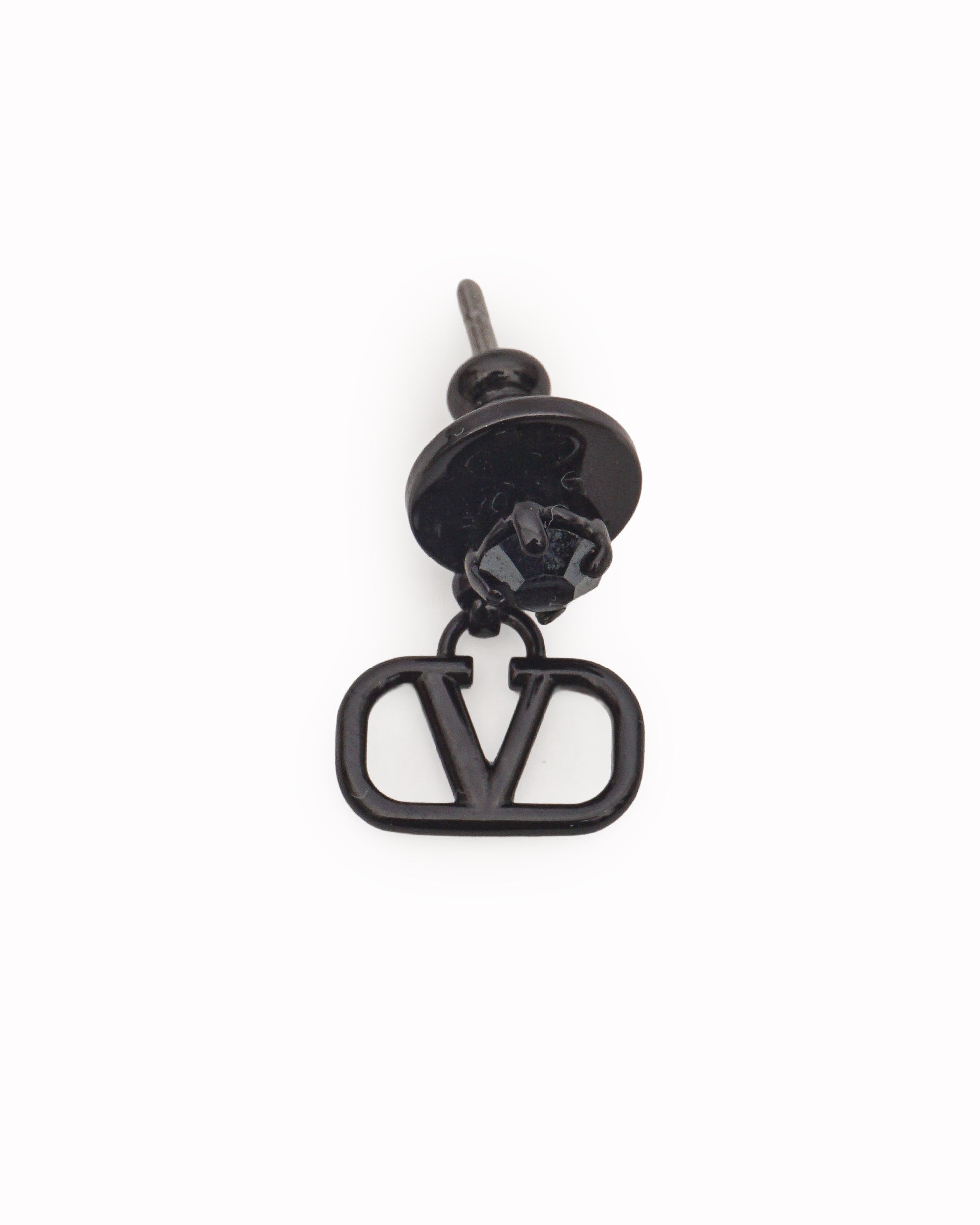 Valentino Garavani Black VLogo Signature Drop Earrings