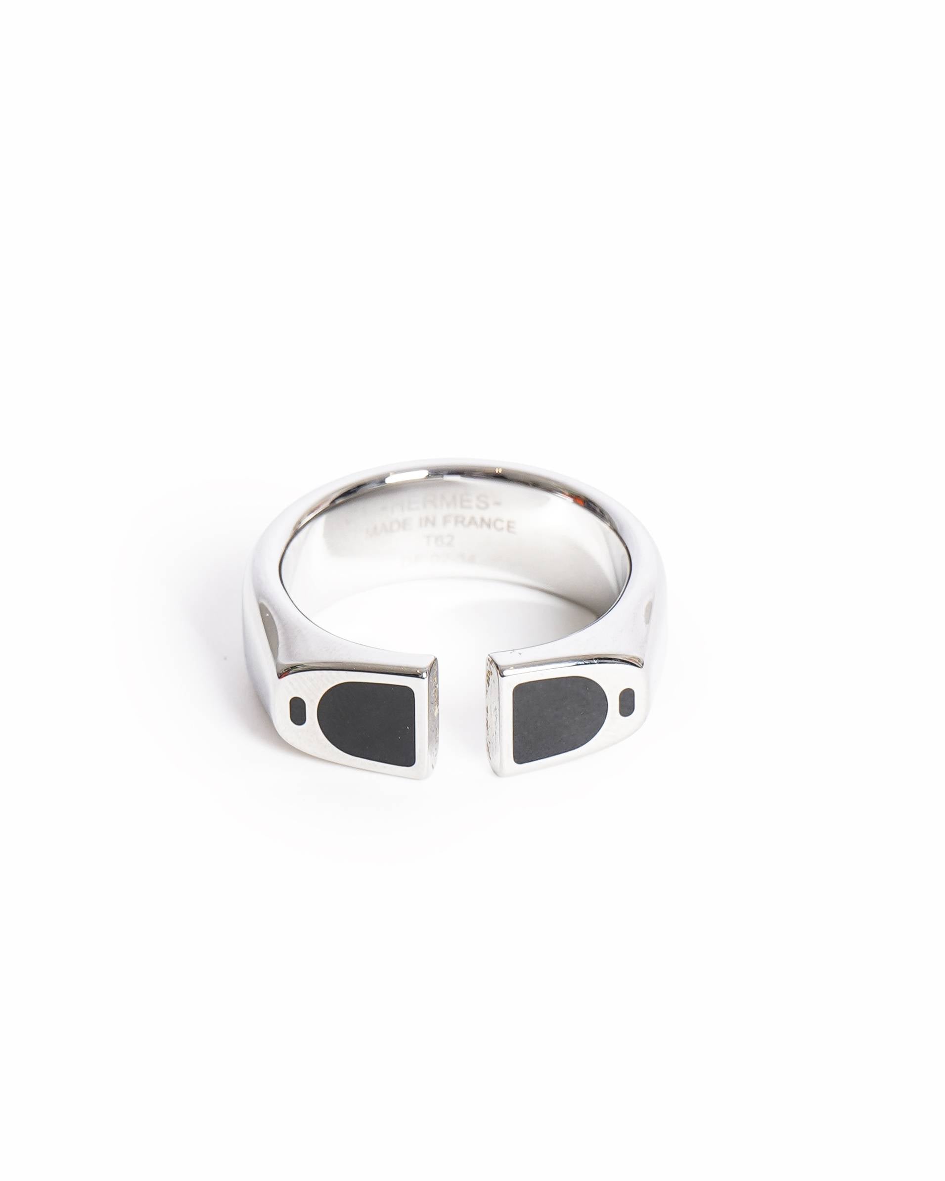 Hermès Men's Etrier Ring In Noir