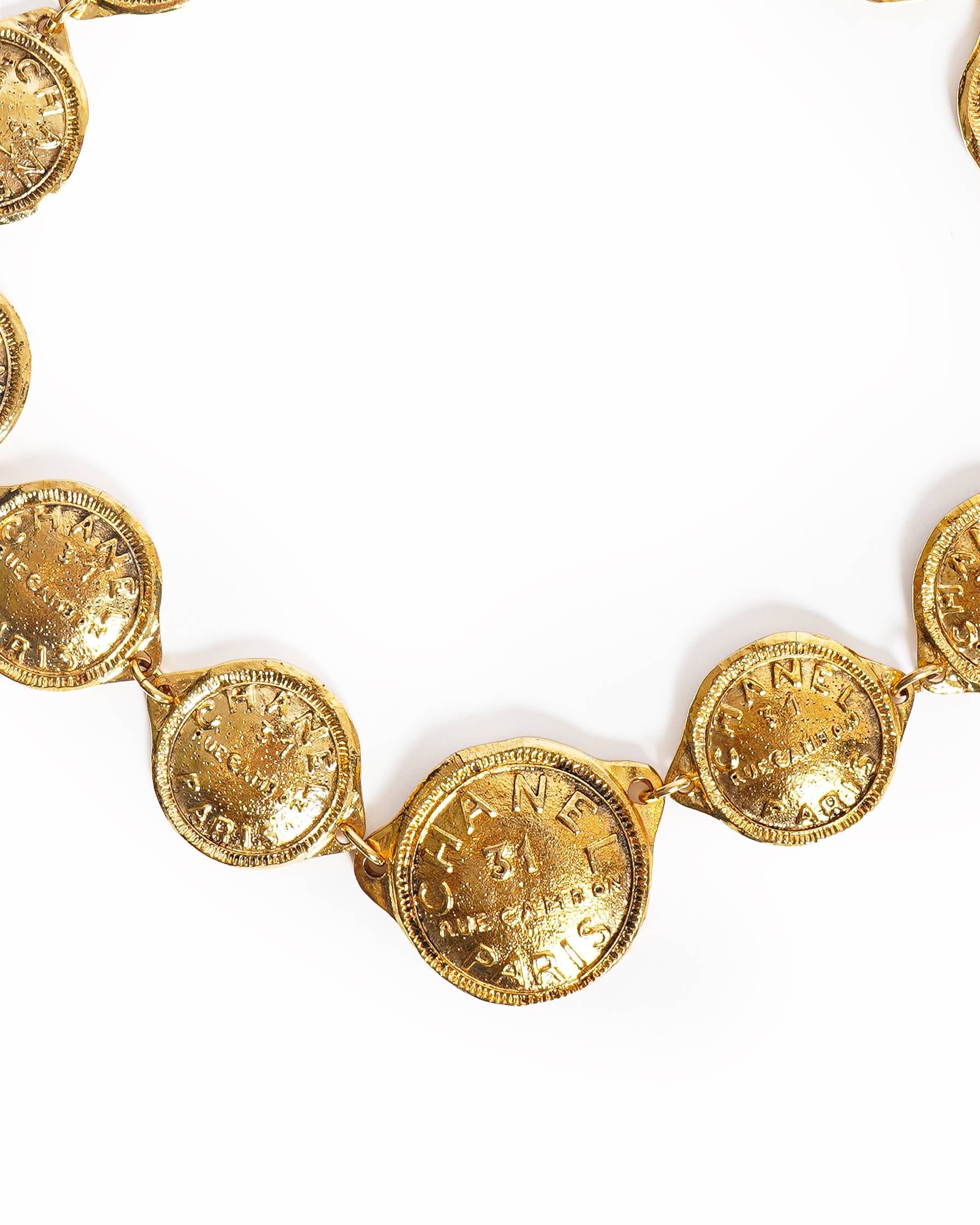 Vintage Chanel Necklace Gold Plated Made In France 1990