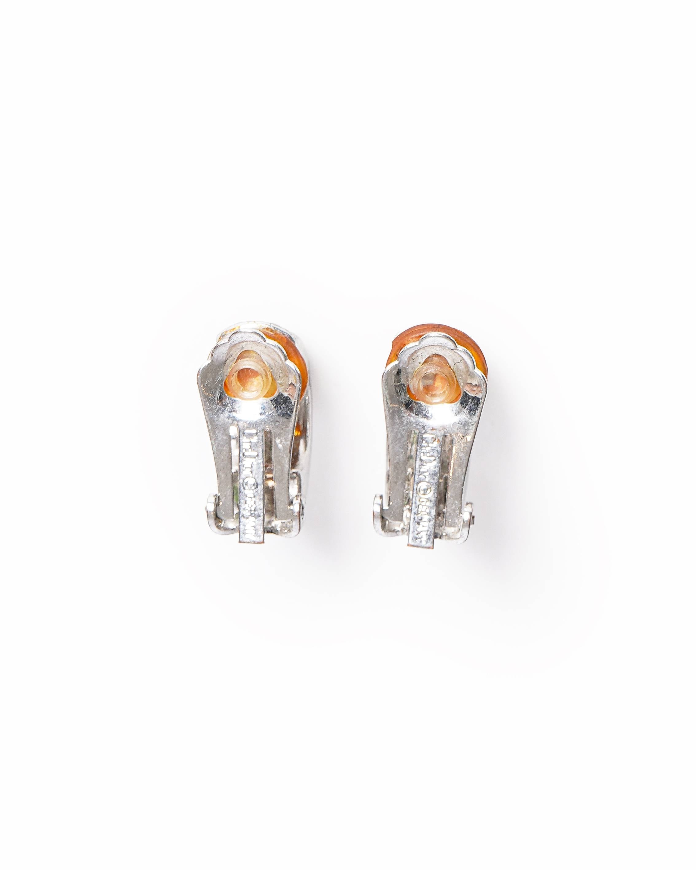 Vintage Christian Dior Silver-Plated Textured Basketweave Hoop Earrings, Made In Germany
