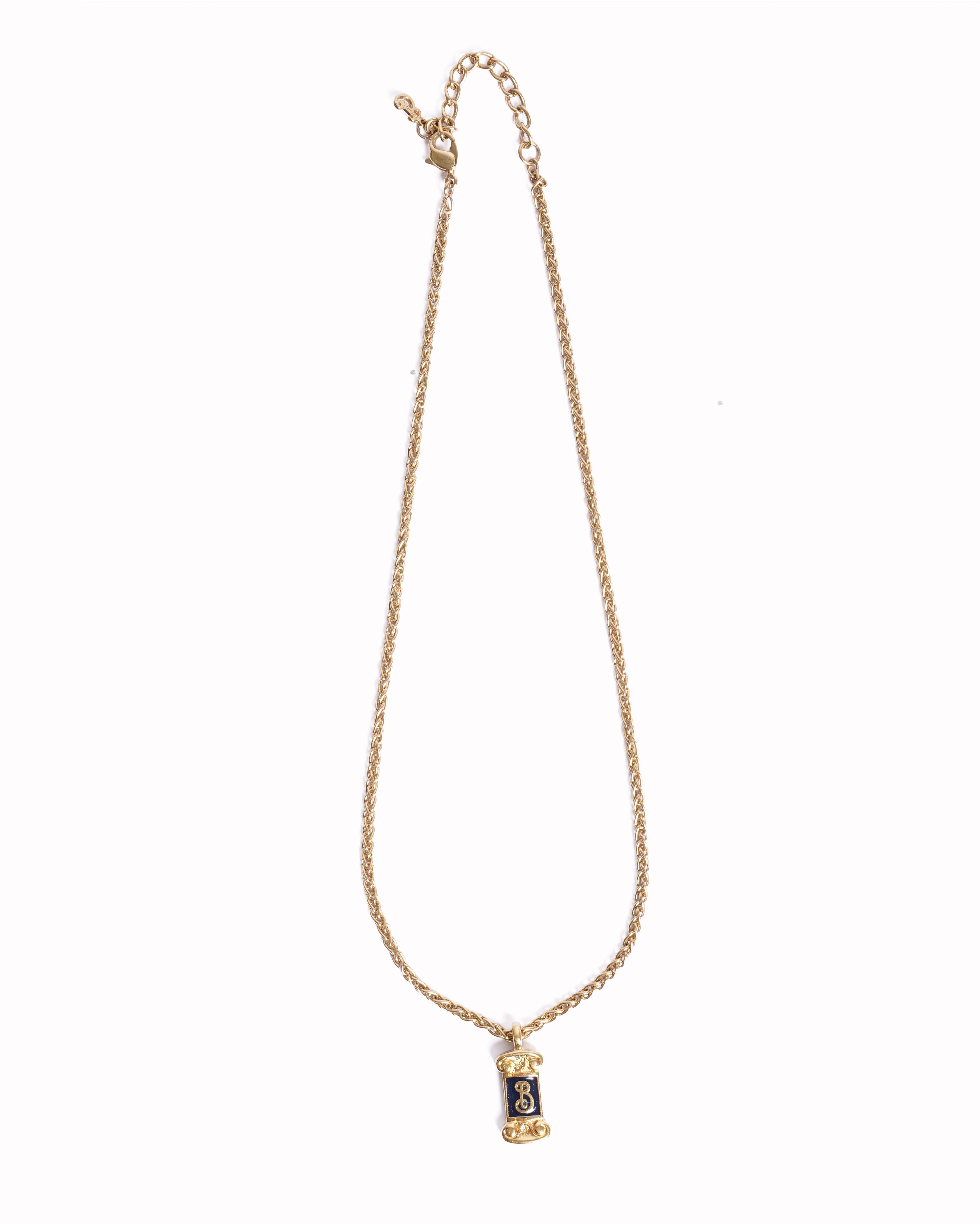 Vintage Burberrys Black Enamel Gold-Plated Pendant