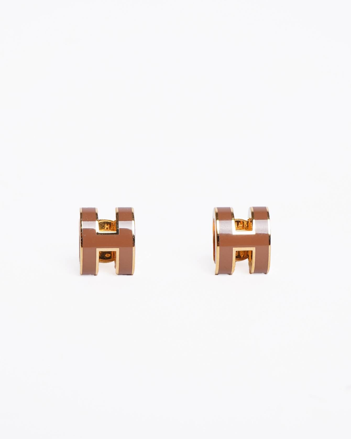 New Hermes Pop H Earring in Brown