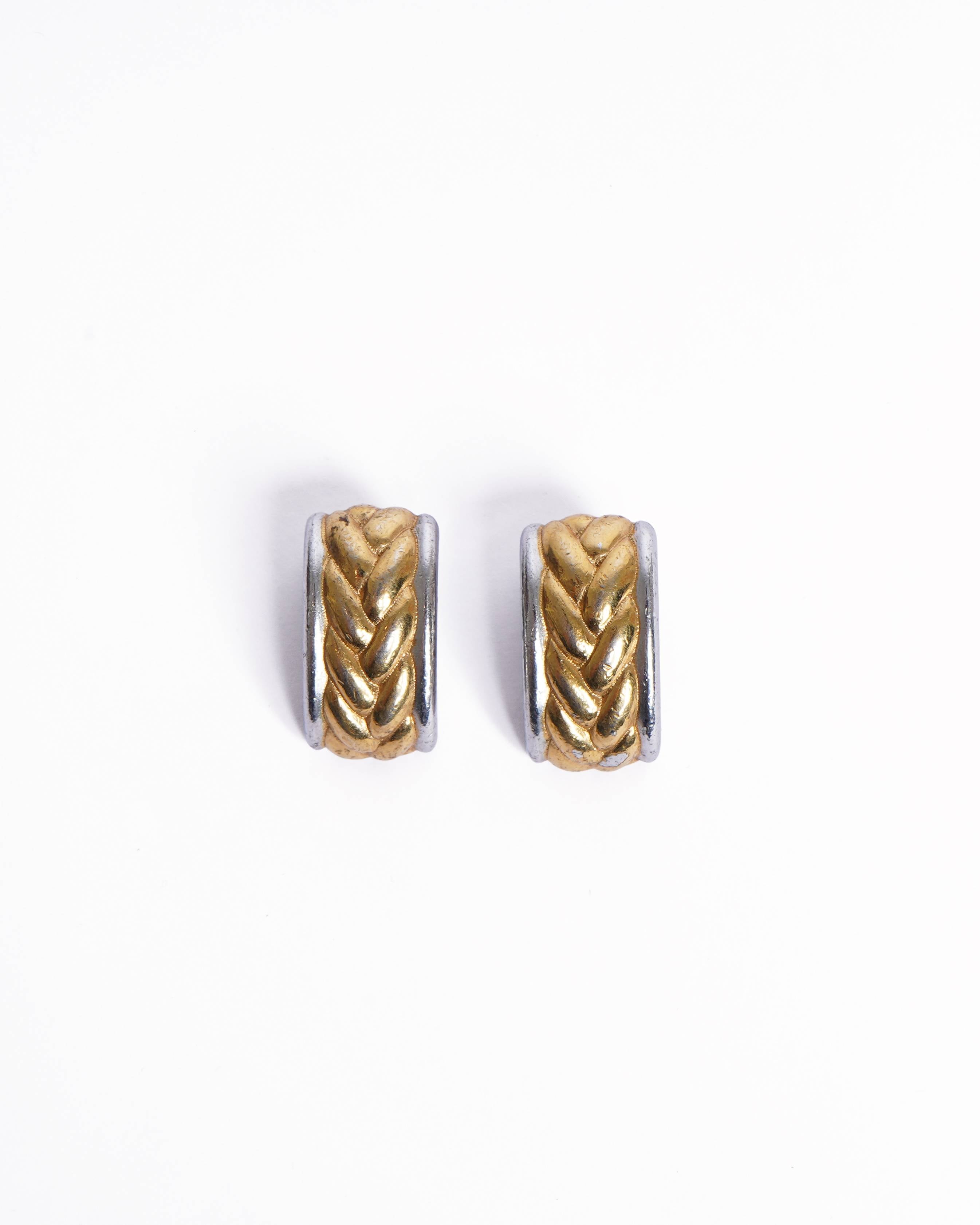 Vintage Burberrys Gold & Silver Plated Earrings