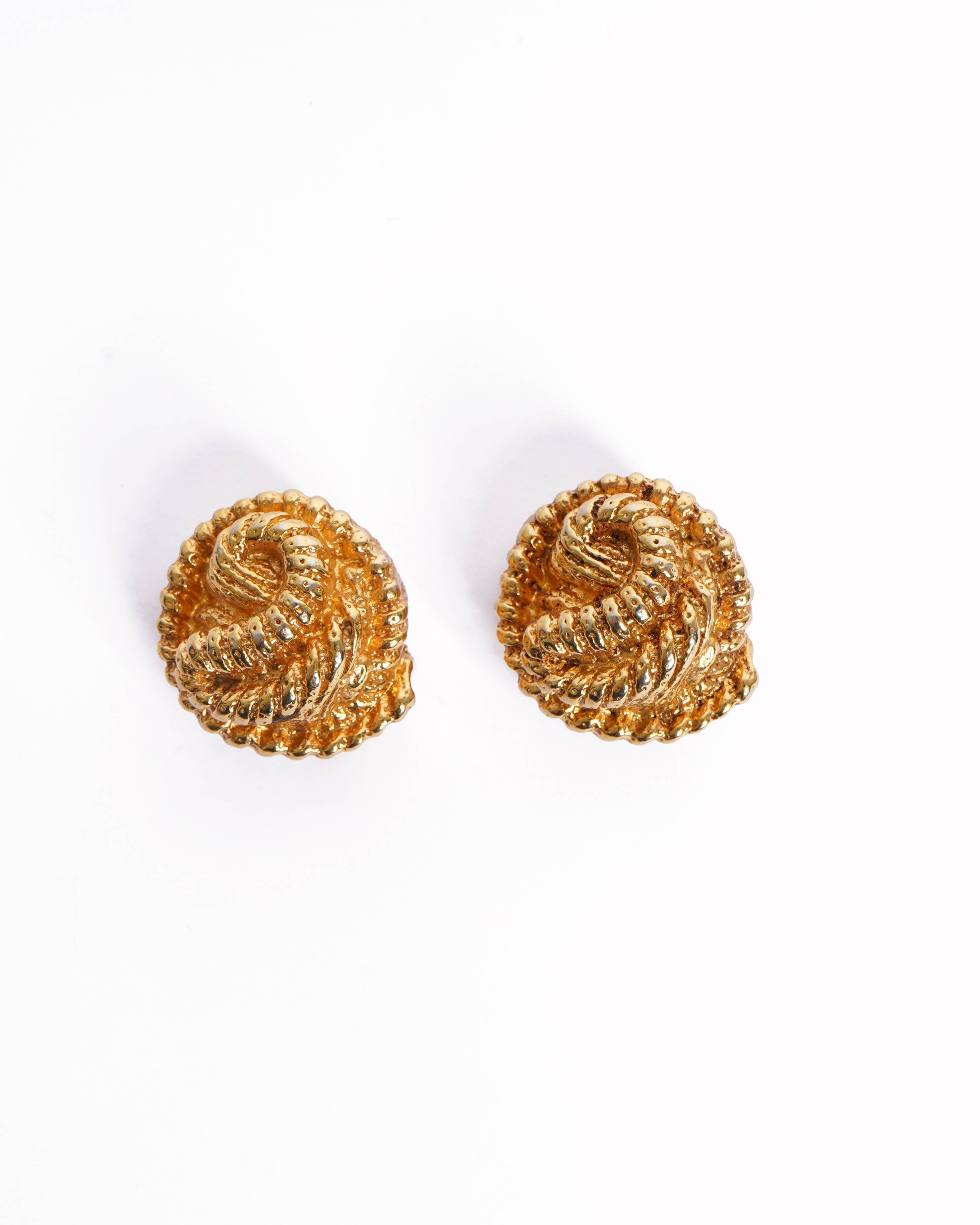 Vintage Guy Laroche Gold Plated Earrings Made In Paris