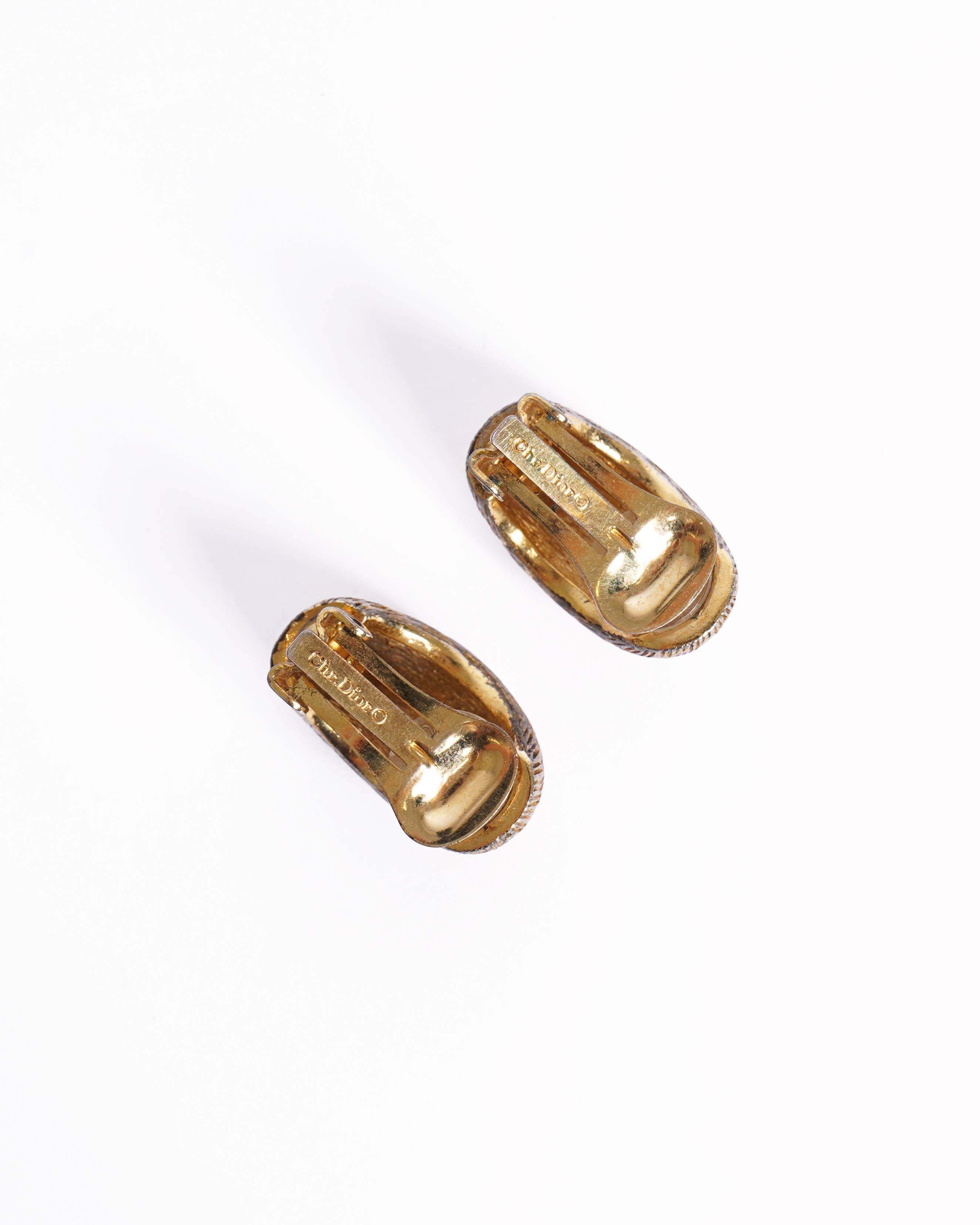 Vintage Gold Plated Christian Dior Earrings