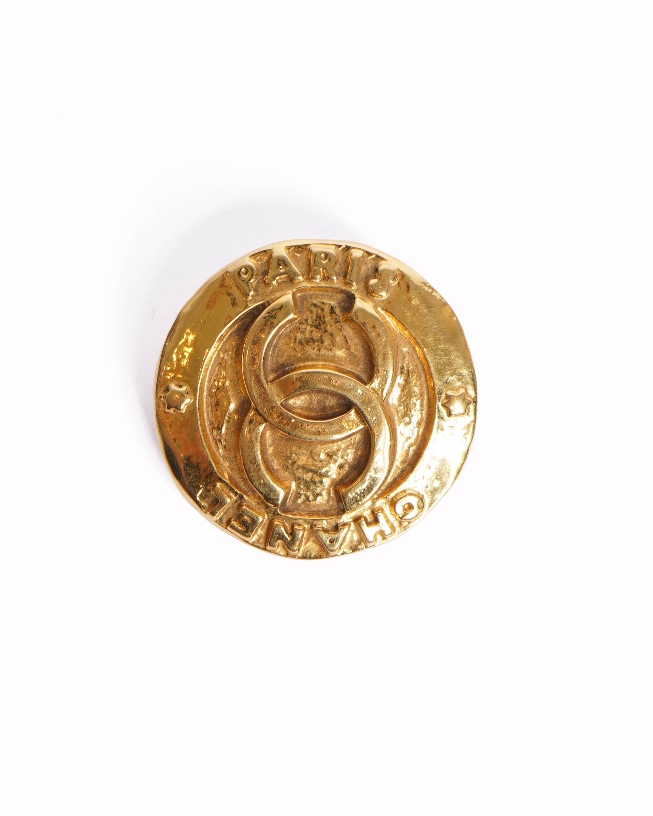 Vintage Chanel 1990's Gold Plated Earrings Made In France