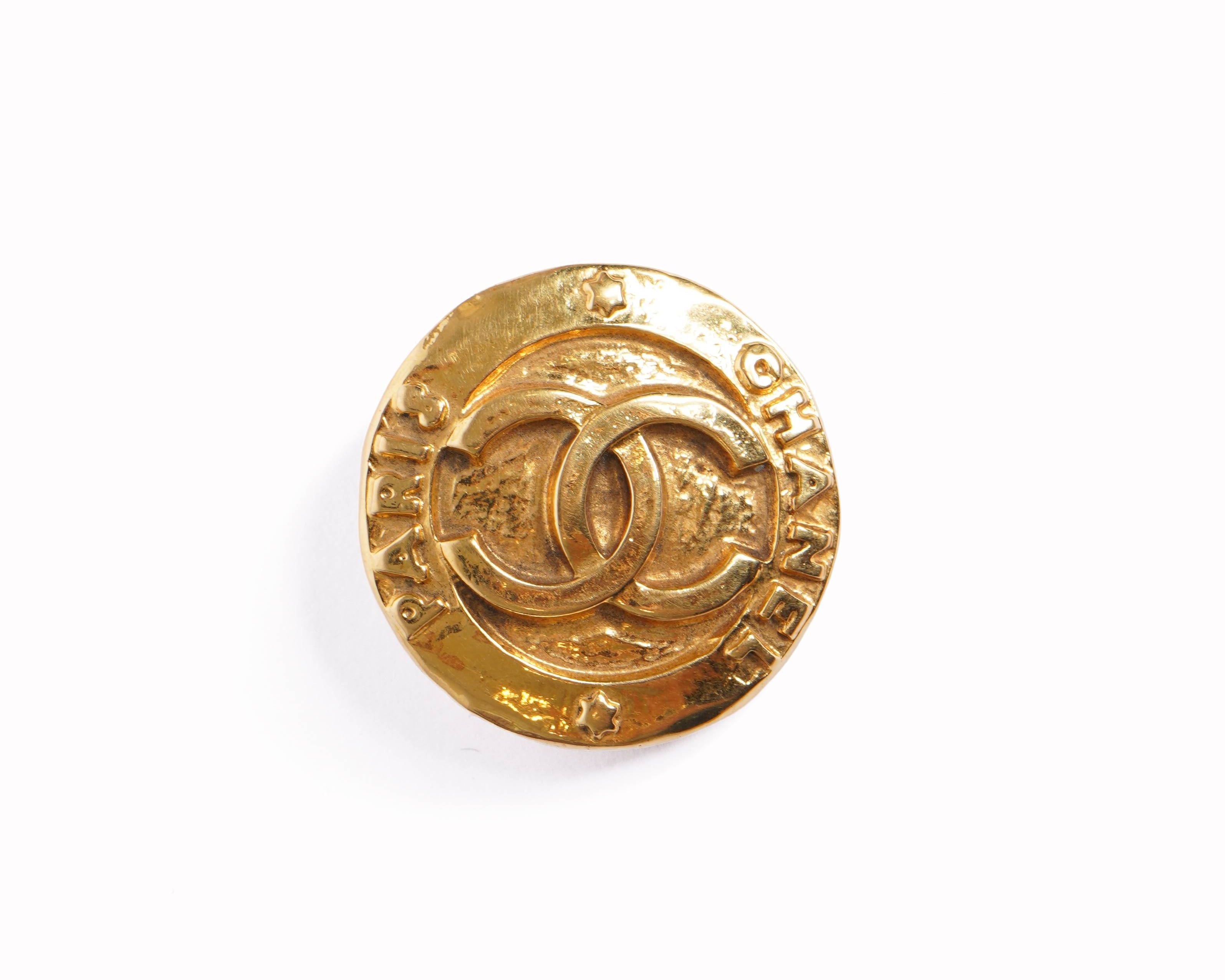 Vintage Chanel 1990's Gold Plated Earrings Made In France