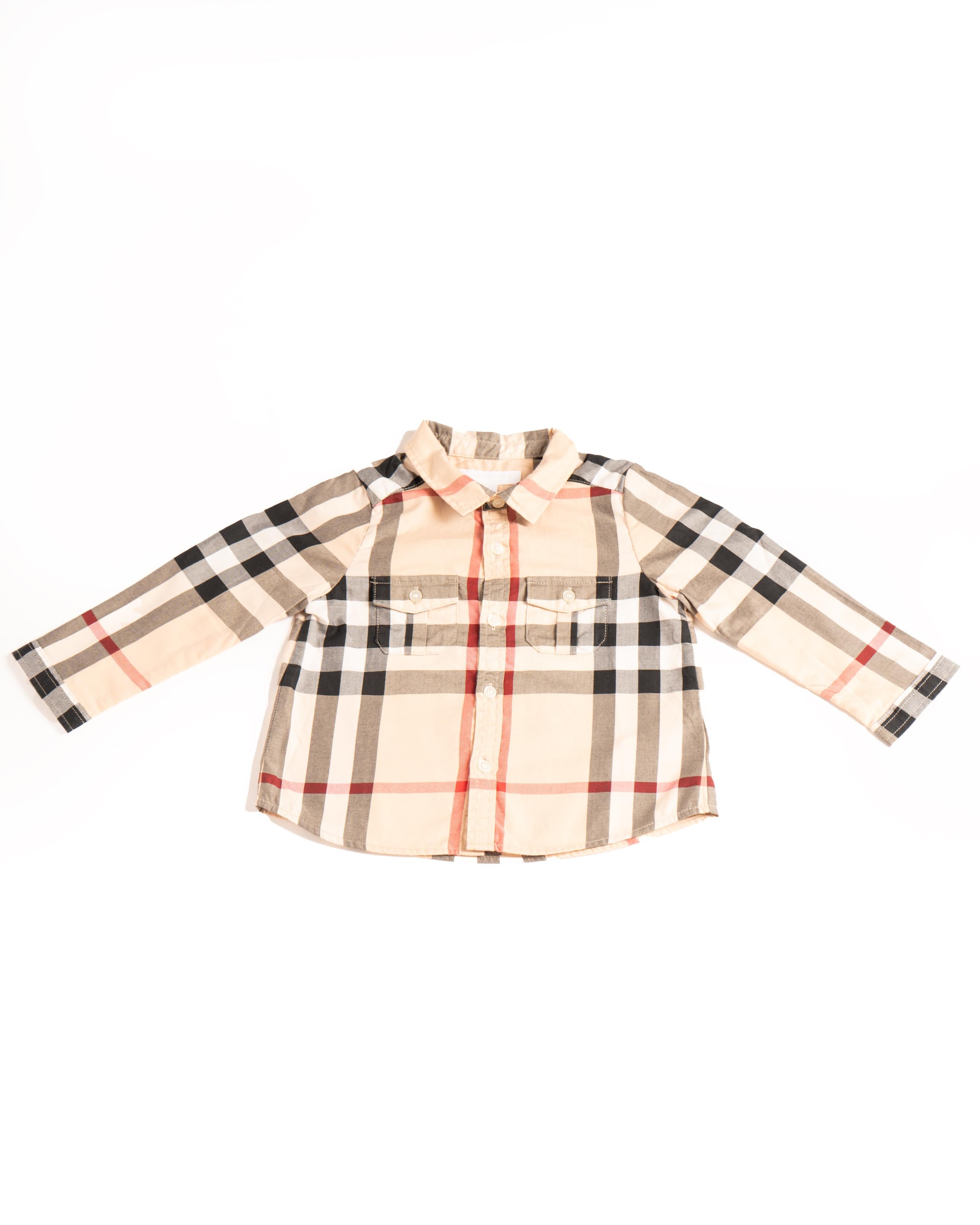 Burberry Long Sleeve Kids Button-Down Shirt