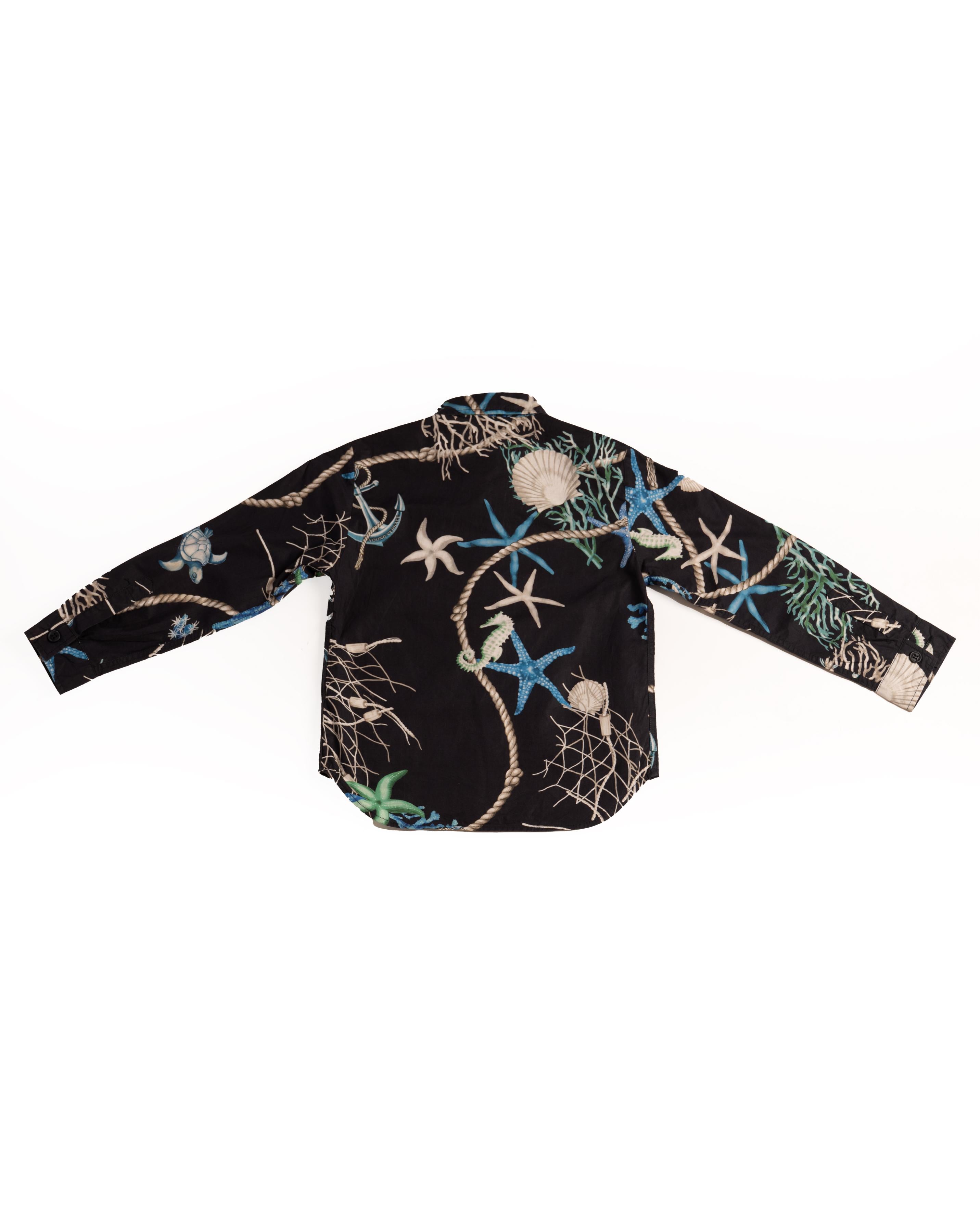 Young Versace ocean print shirt