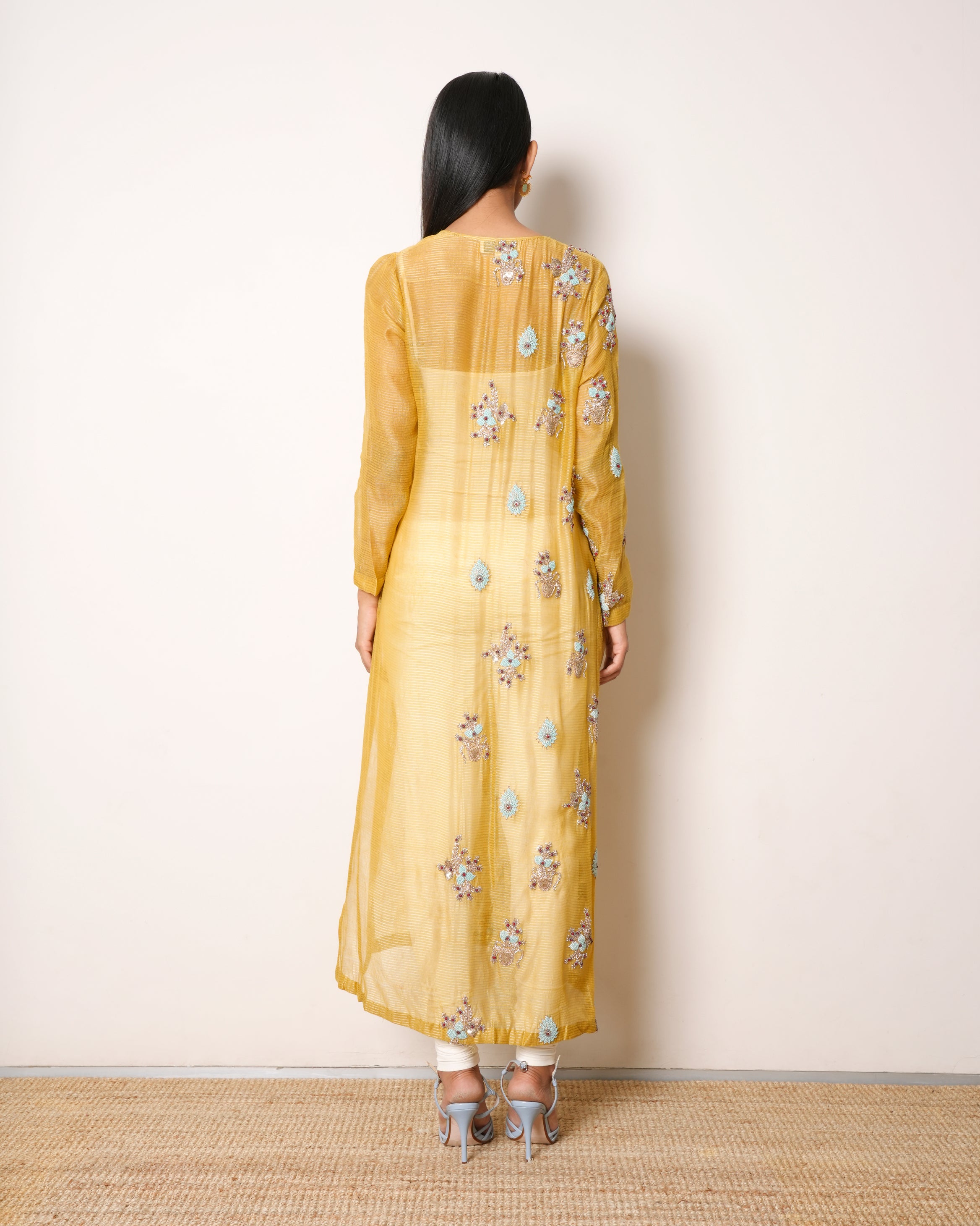 Anamika Khanna Yellow Zari Kurta