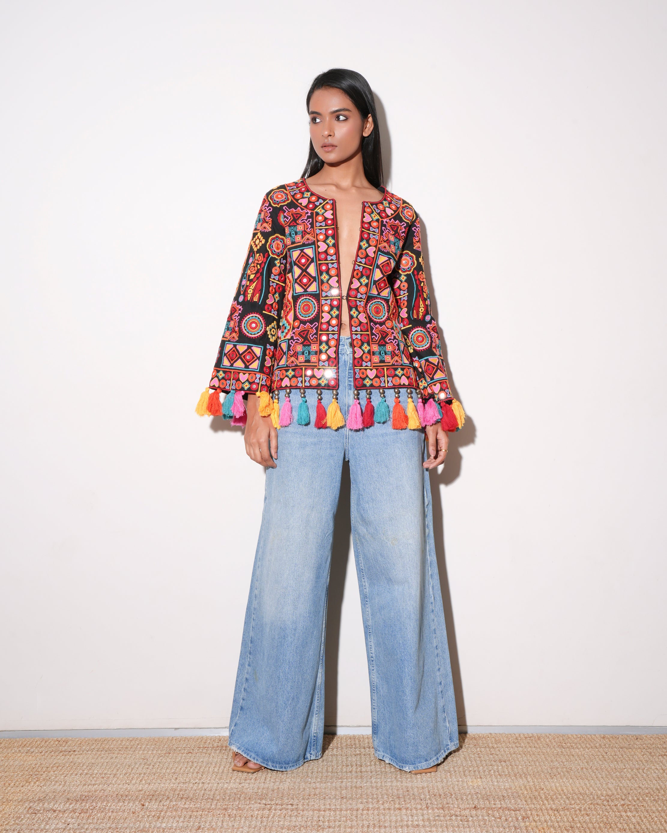 *New* Vipul Shah Jacket With Tassel & Mirror Work