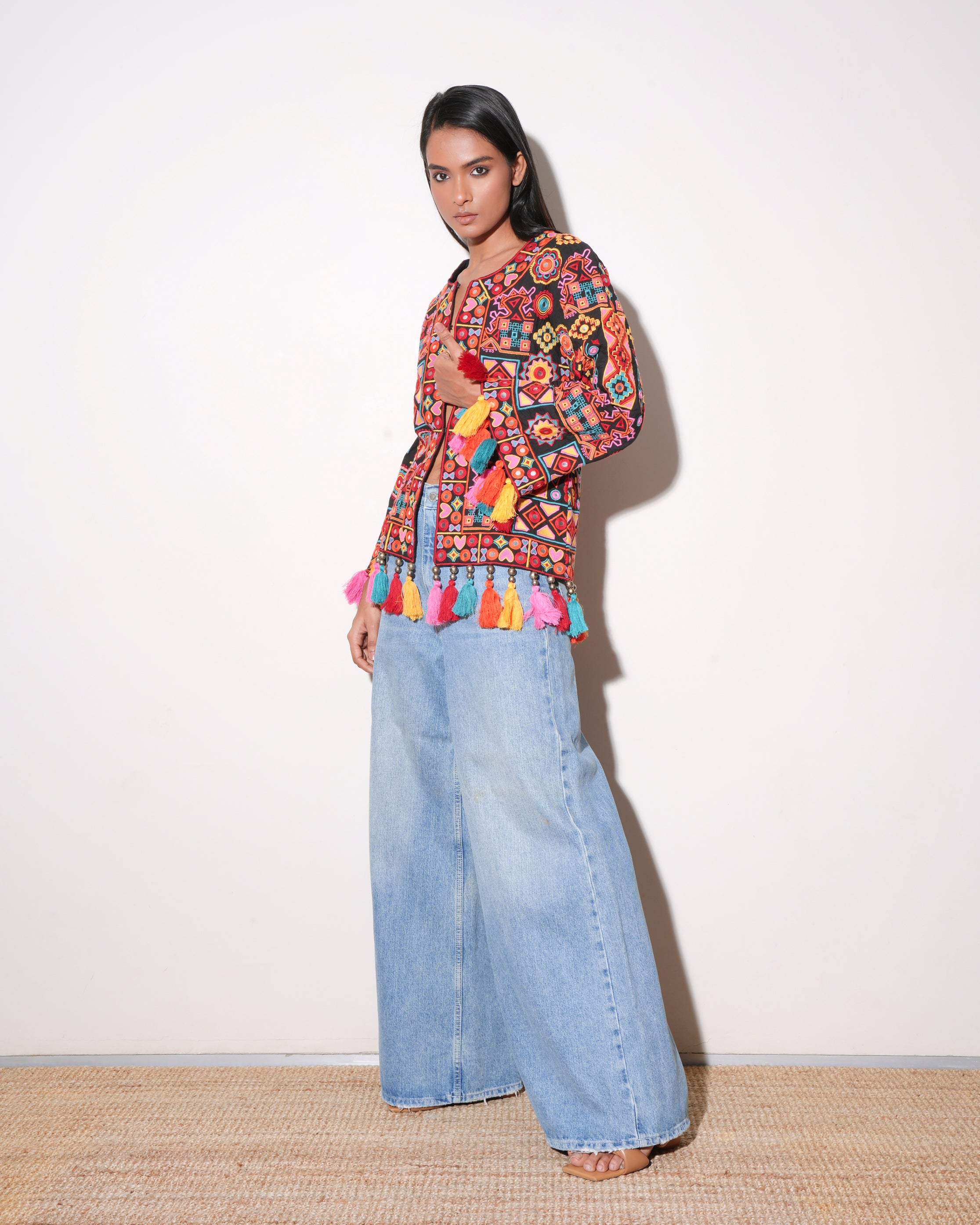 *New* Vipul Shah Jacket With Tassel & Mirror Work