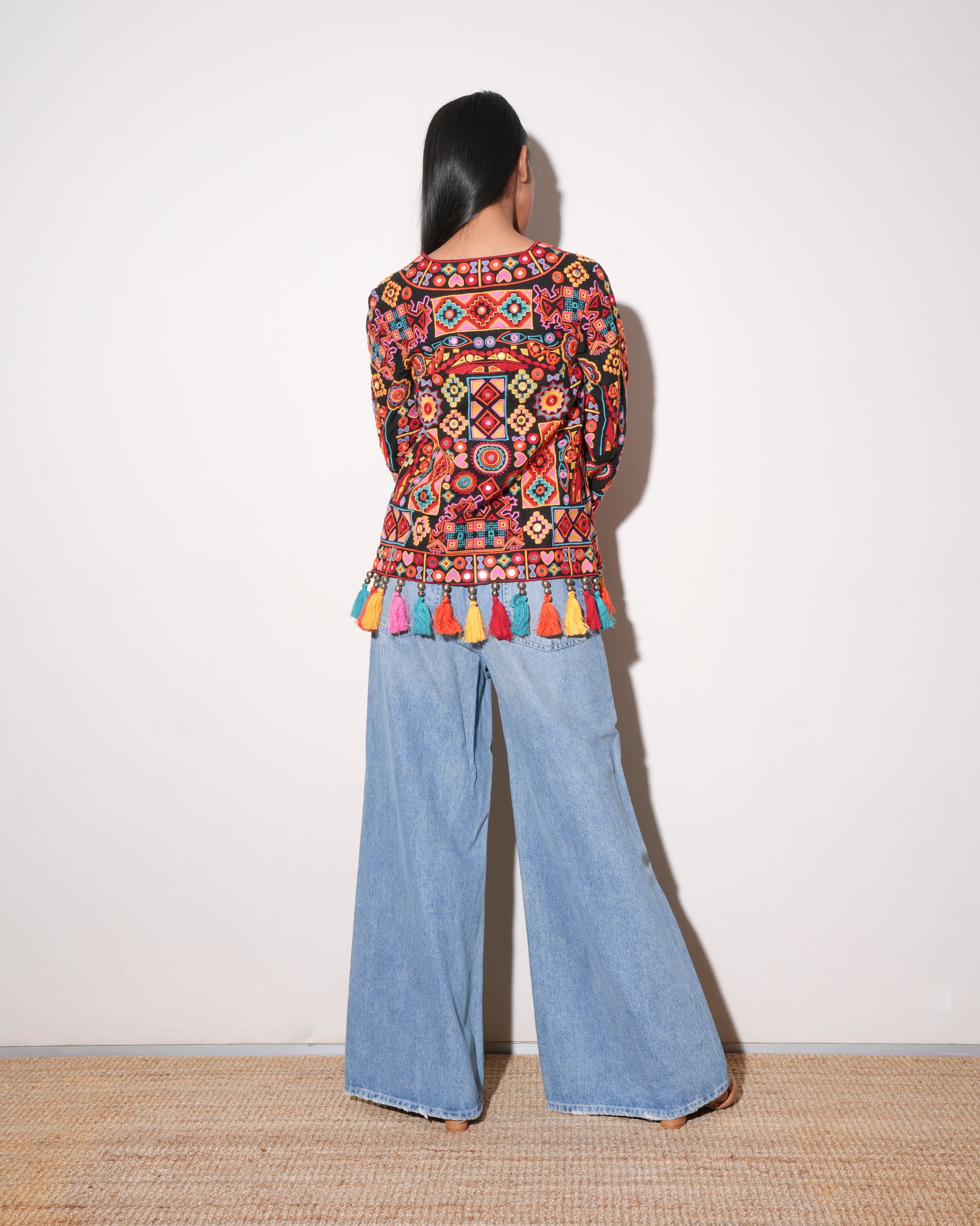 *New* Vipul Shah Jacket With Tassel & Mirror Work