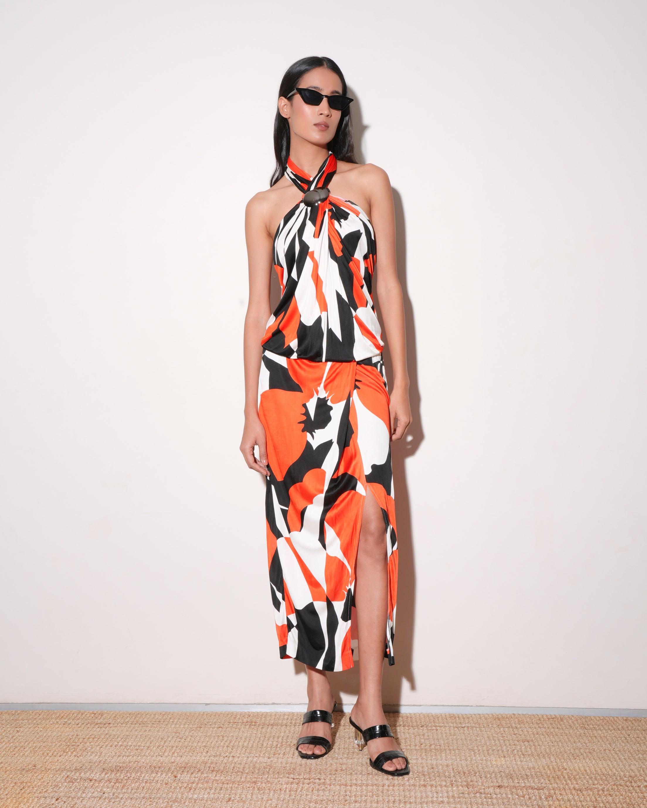 Luisa Spagnoli Color Block Slit Dress (Summer 2013)