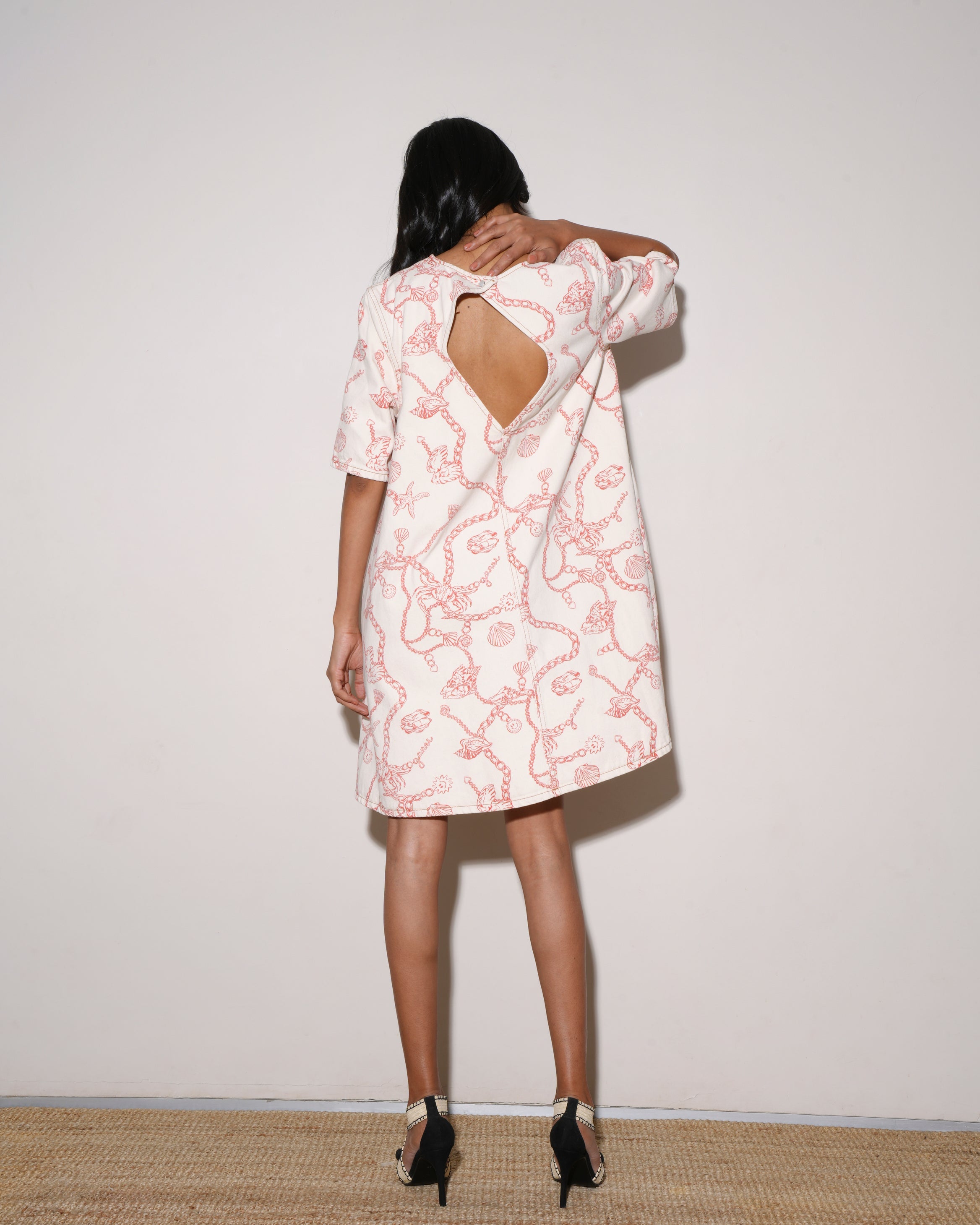 Ganni Denim A Line Mini Dress