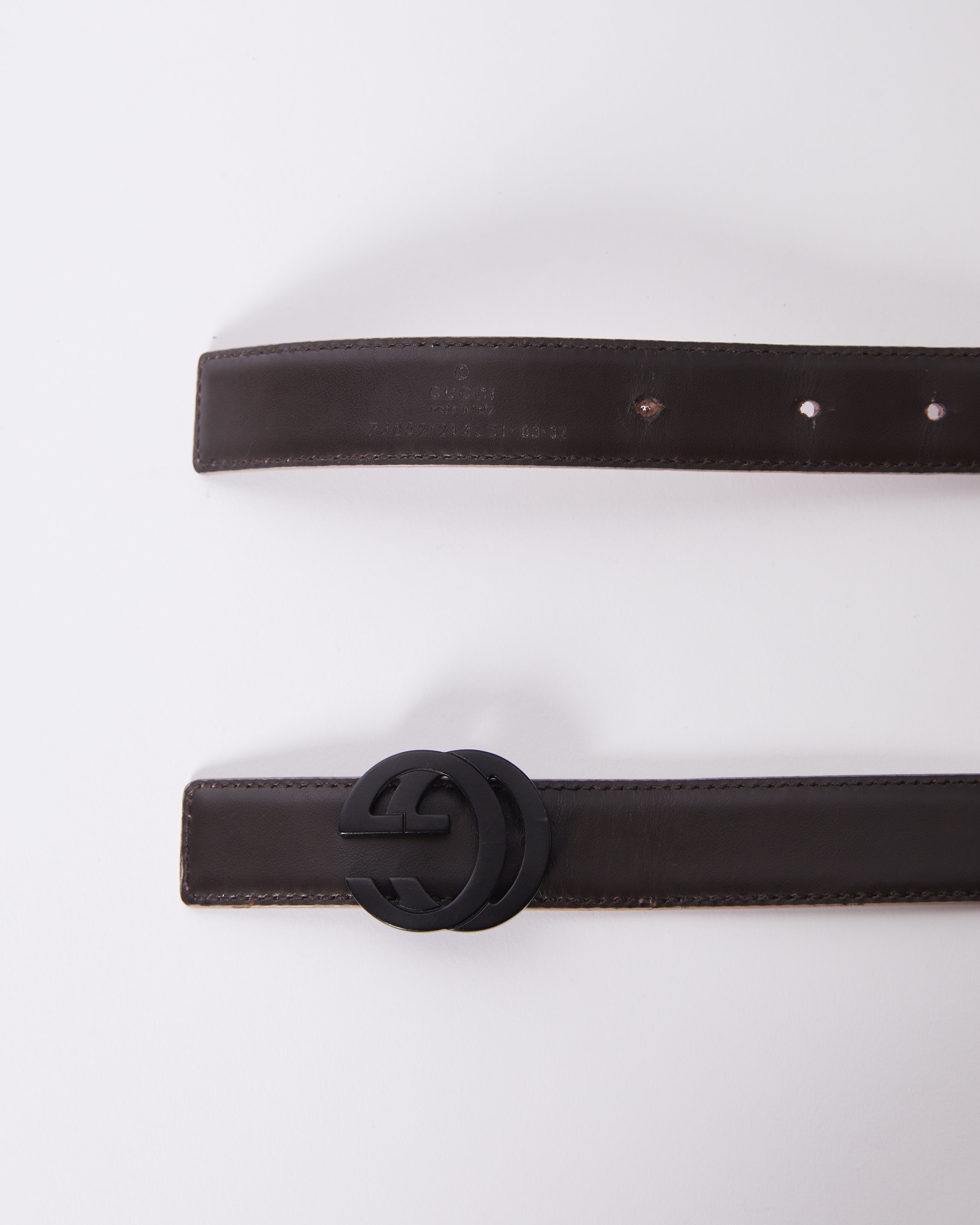 Gucci Marmont Belt Matte Black Leather Interlocking Belt