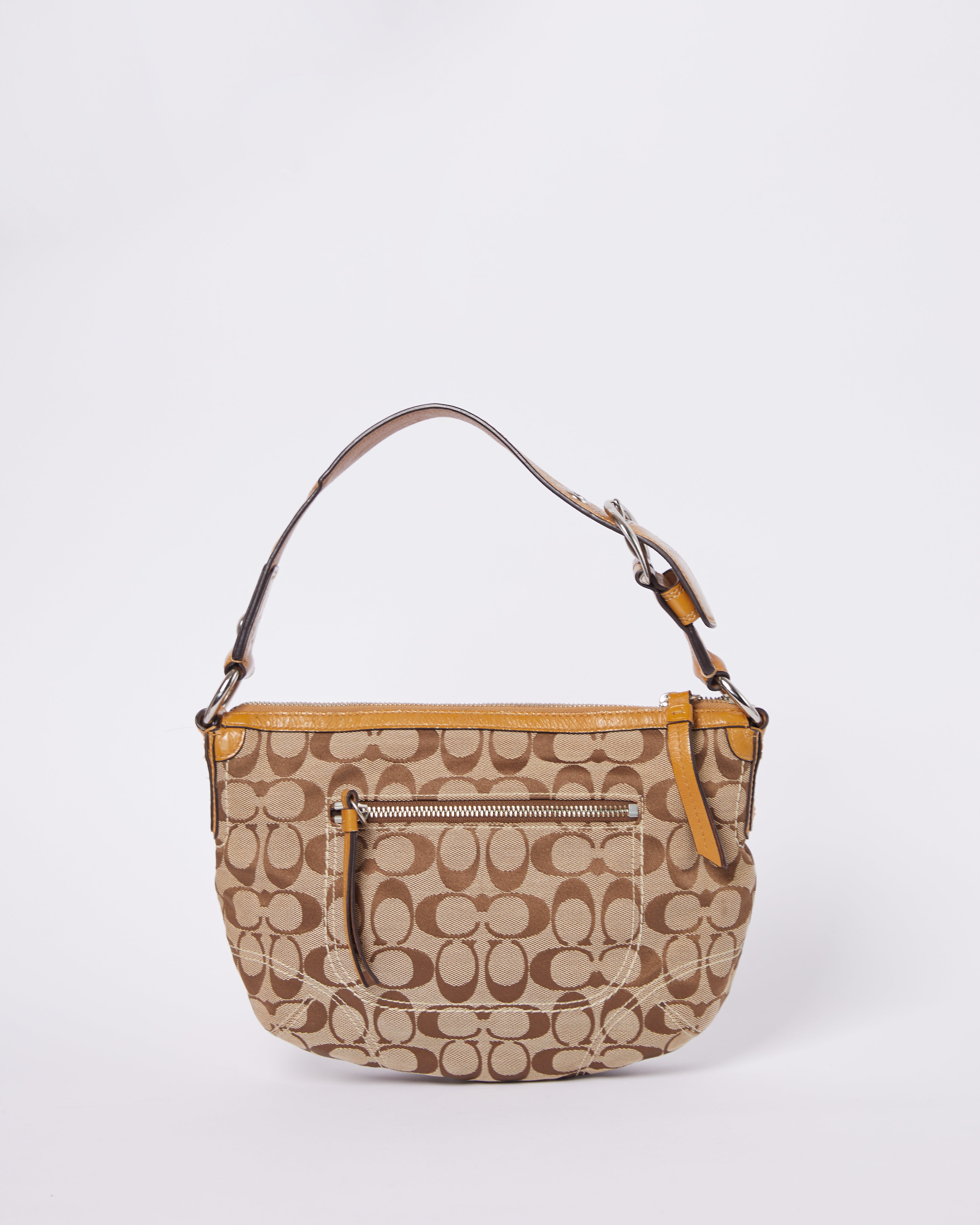 Coach Jacquard Half Moon Hobo Shoulder Bag