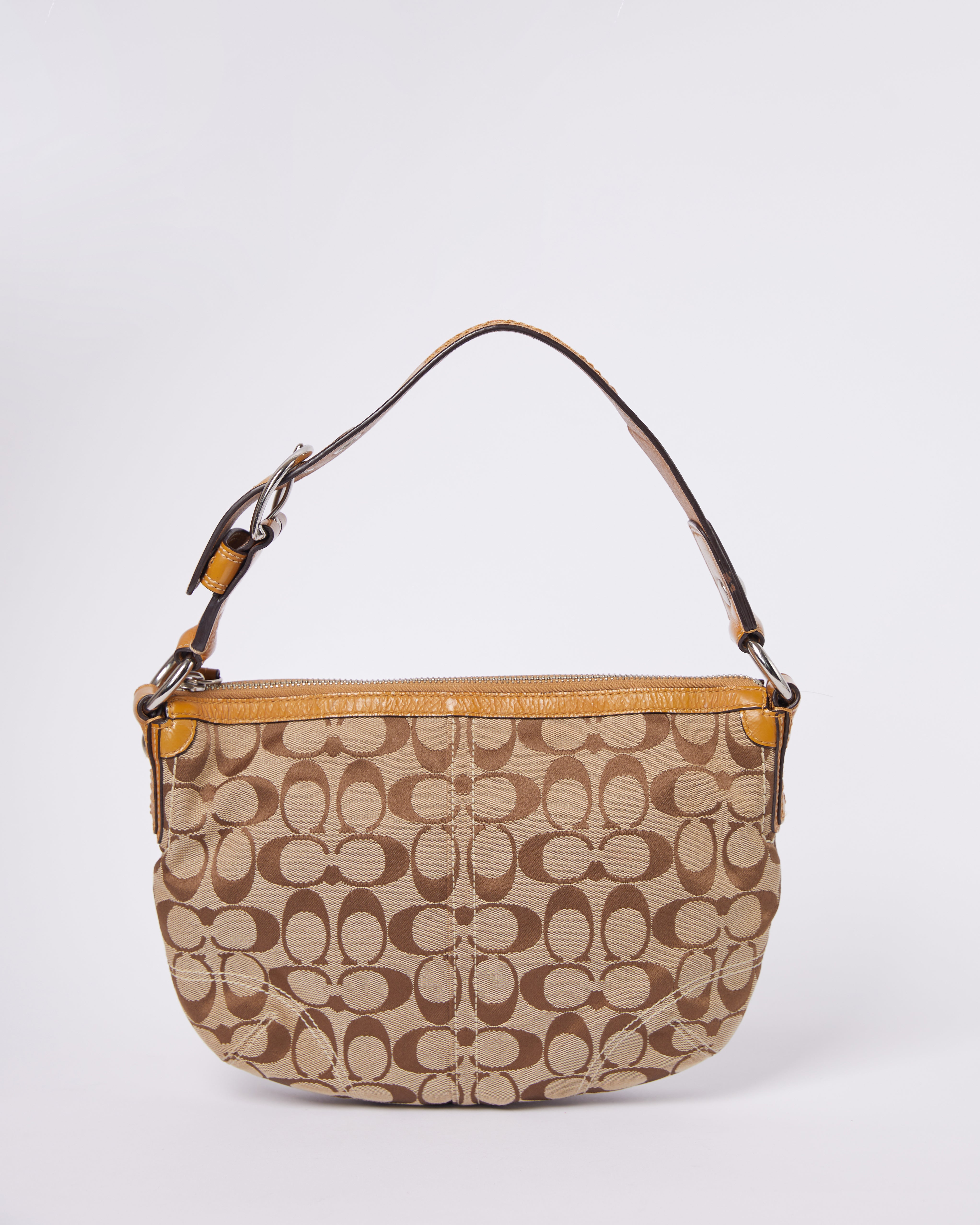 Coach Jacquard Half Moon Hobo Shoulder Bag