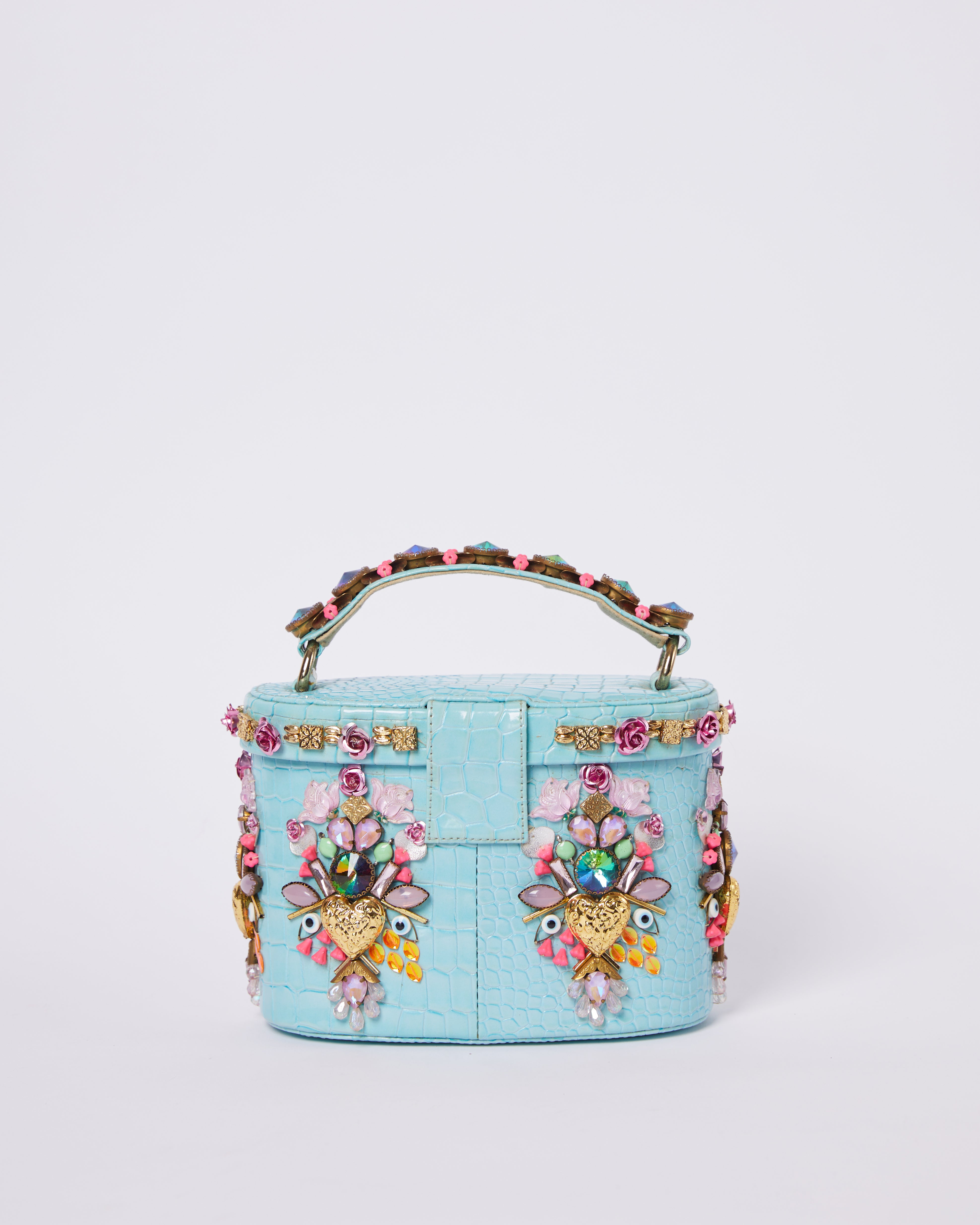 Papa Don't Preach By Shubhika Blue Embellished Binocular Bag