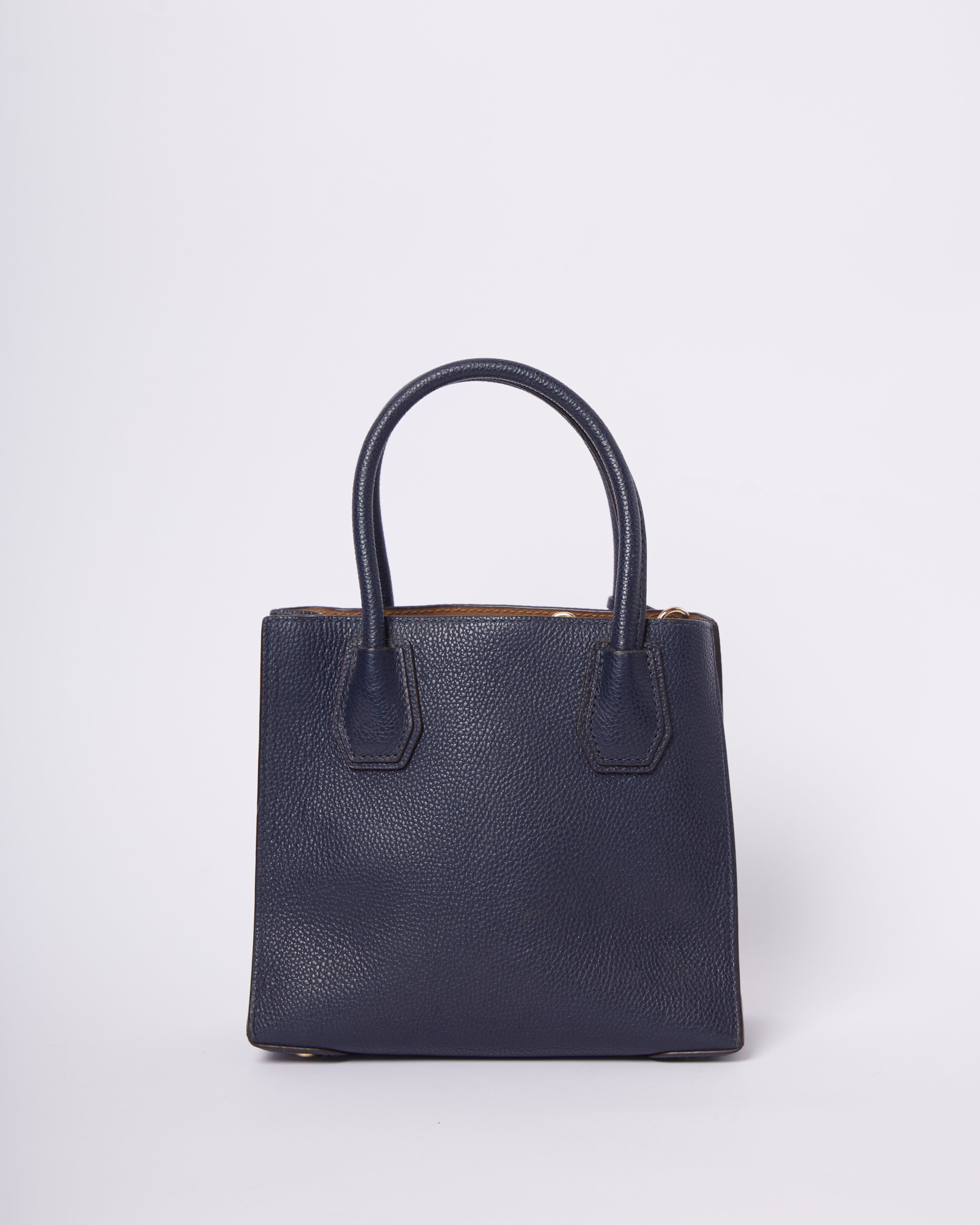 Michael Kors Mini Blue Mercer Leather Tote Bag