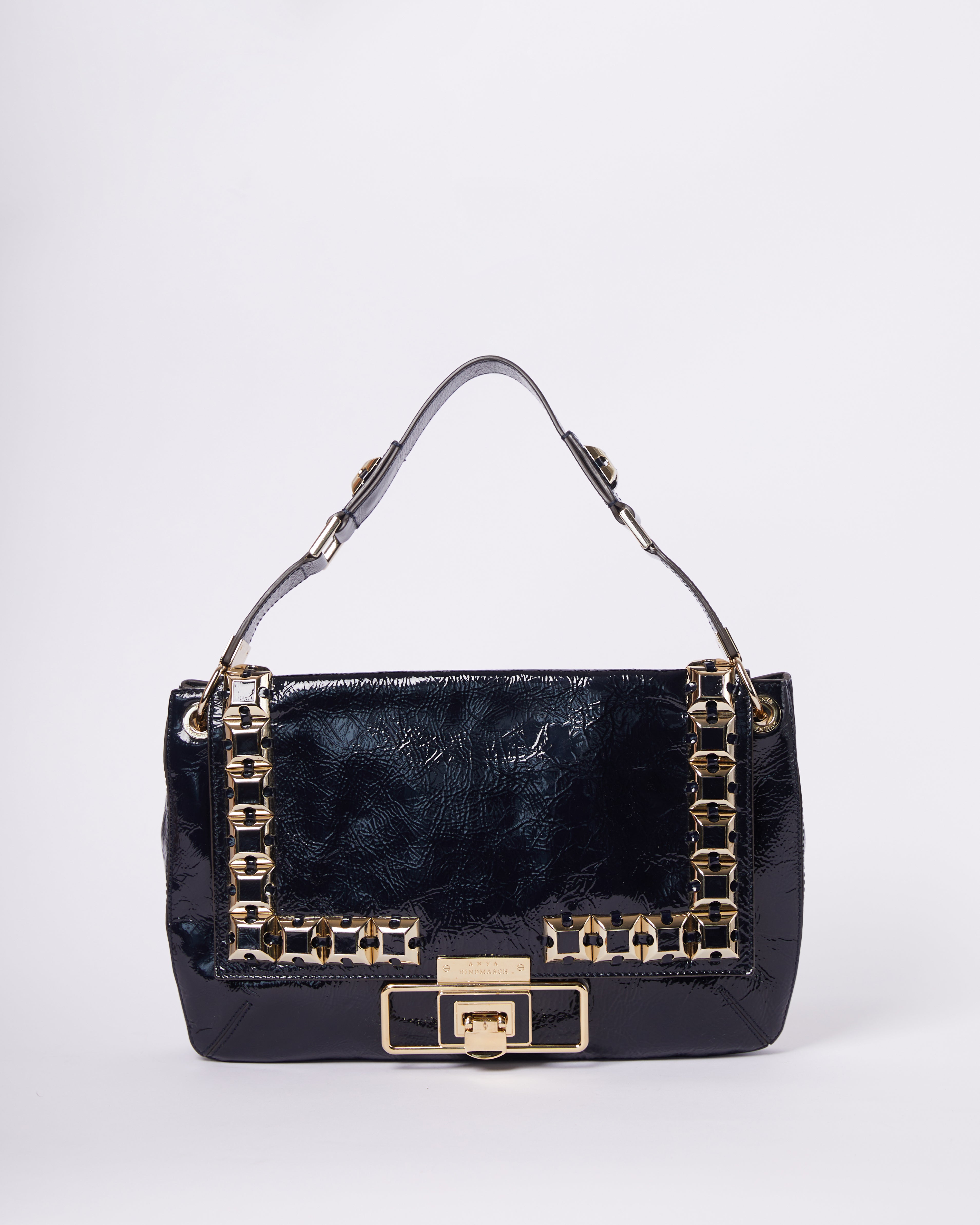 Anya Hindmarch Leather Shoulder Bag In Black