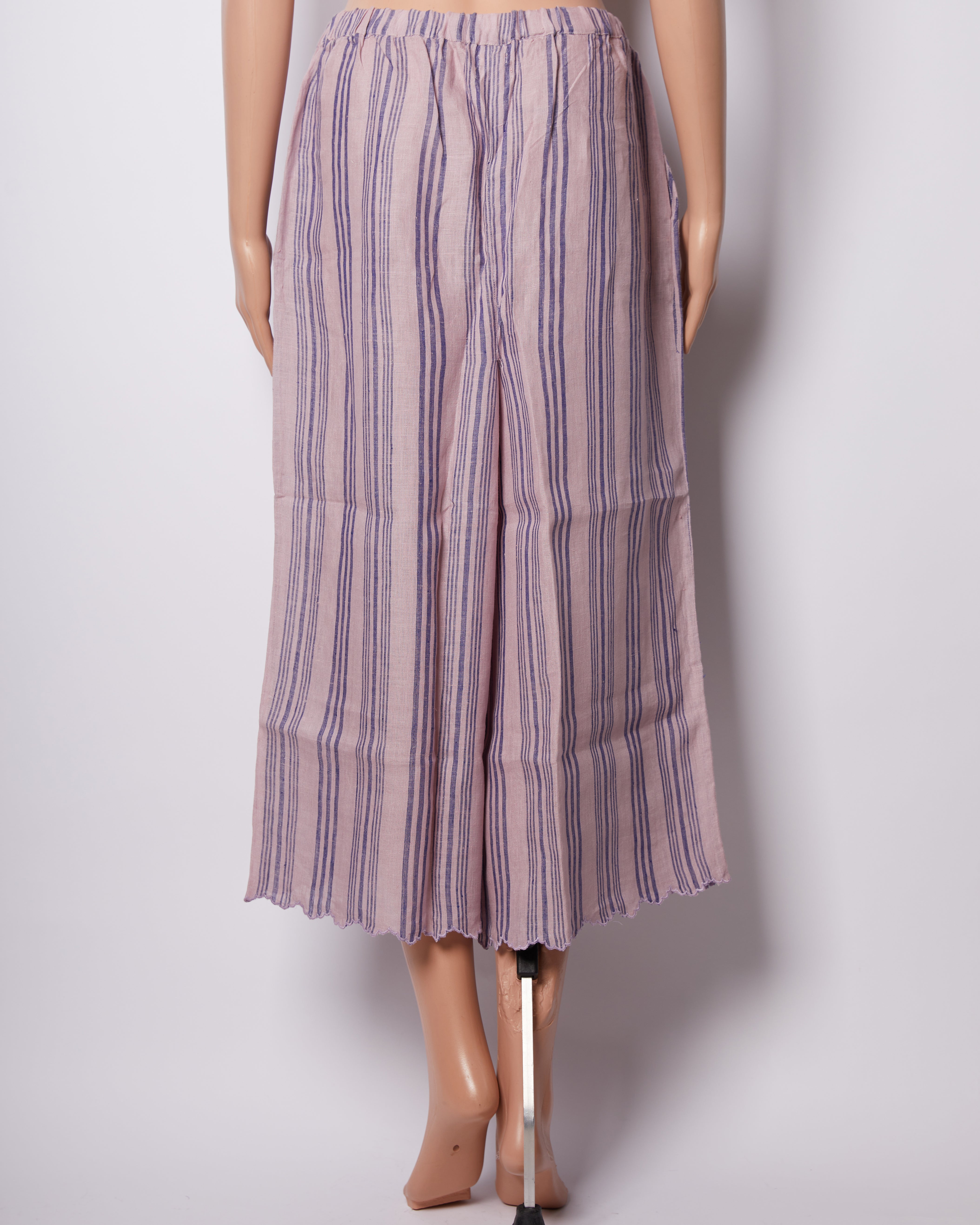 New Eka Lilac Culottes In Vertical Stripes