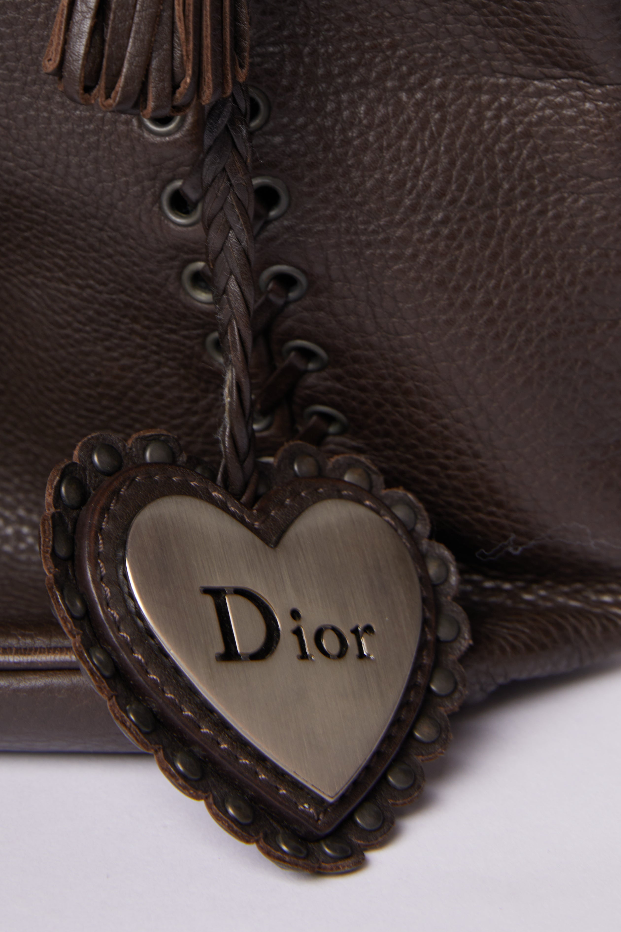 Vintage Dior Heart Charm Tote Bag