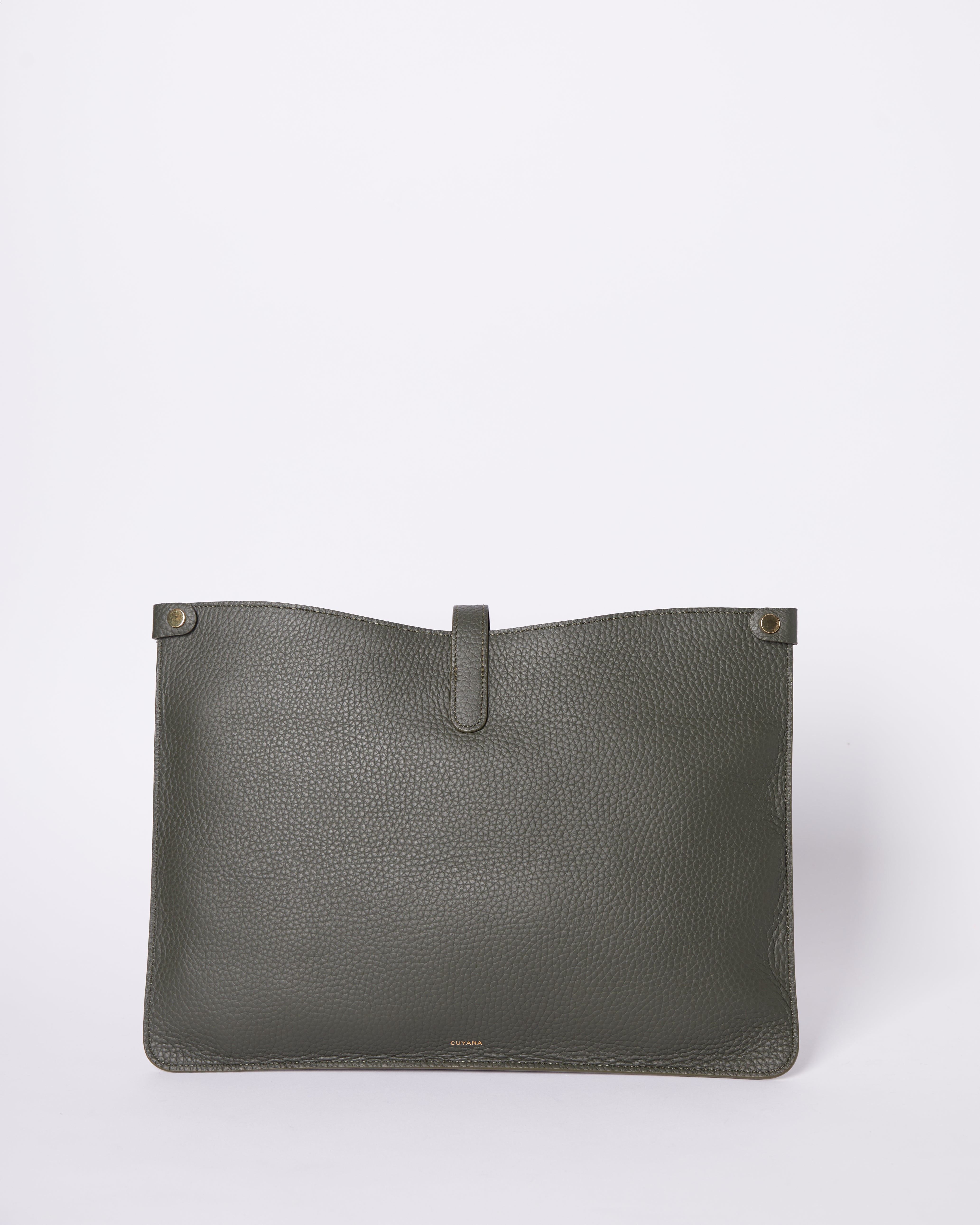 Cuyana Pebbled Leather Work Tote In Dark Olive