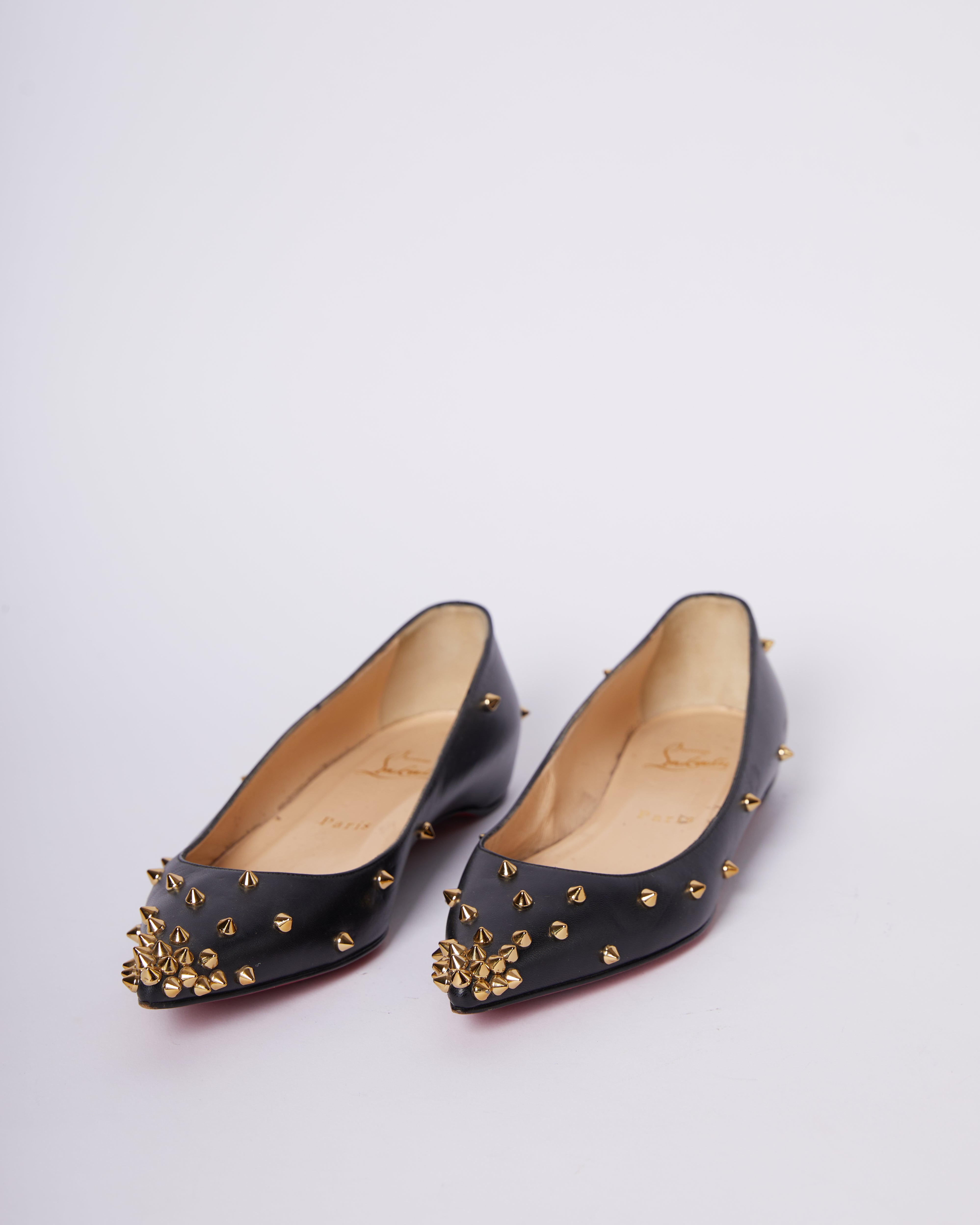 Christian Louboutin Leather Ballet Spikes Flats