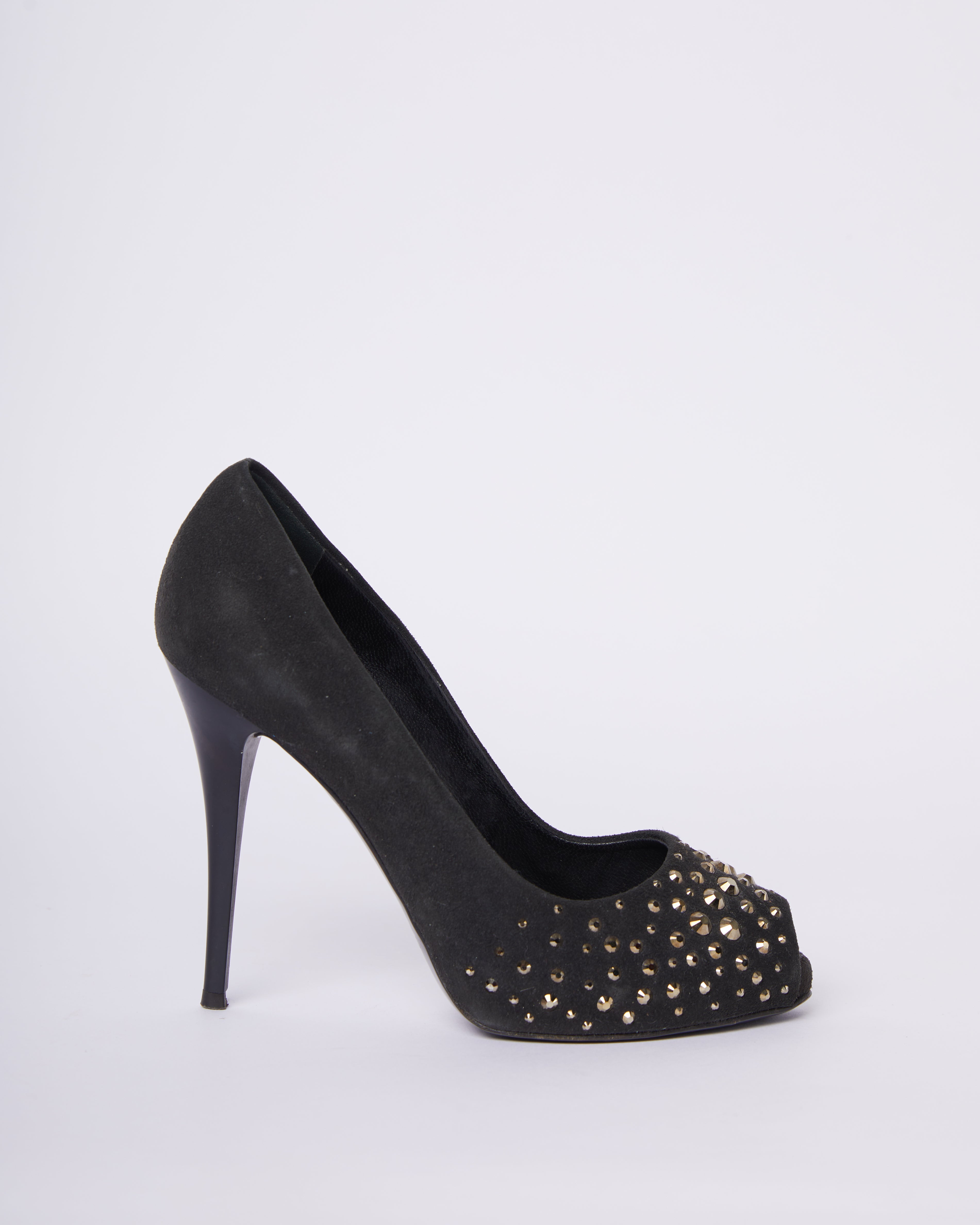 Giuseppe Zanotti Charcoal Grey Suede Heels