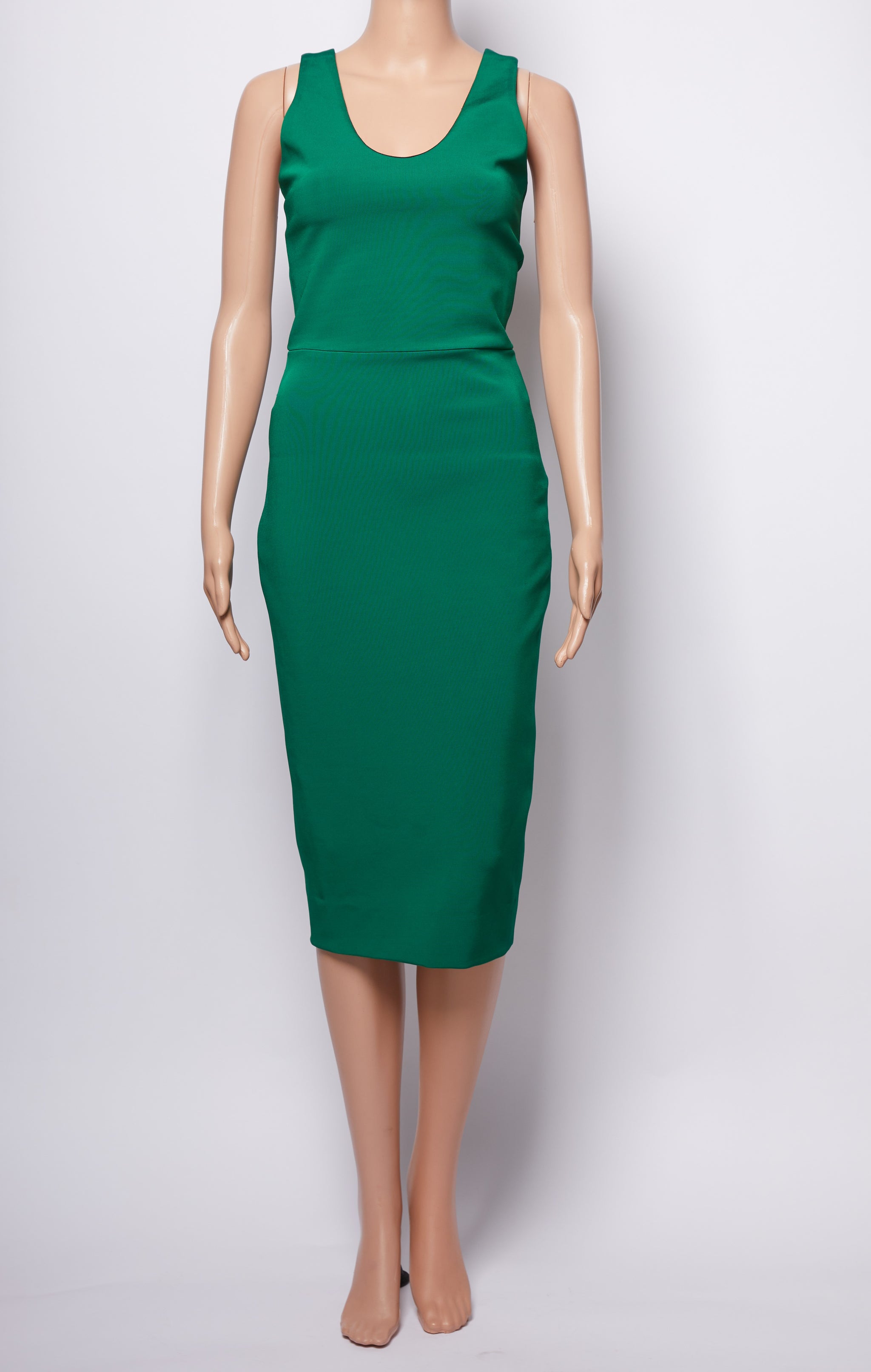 Victoria Beckham Green Form Fit Dress