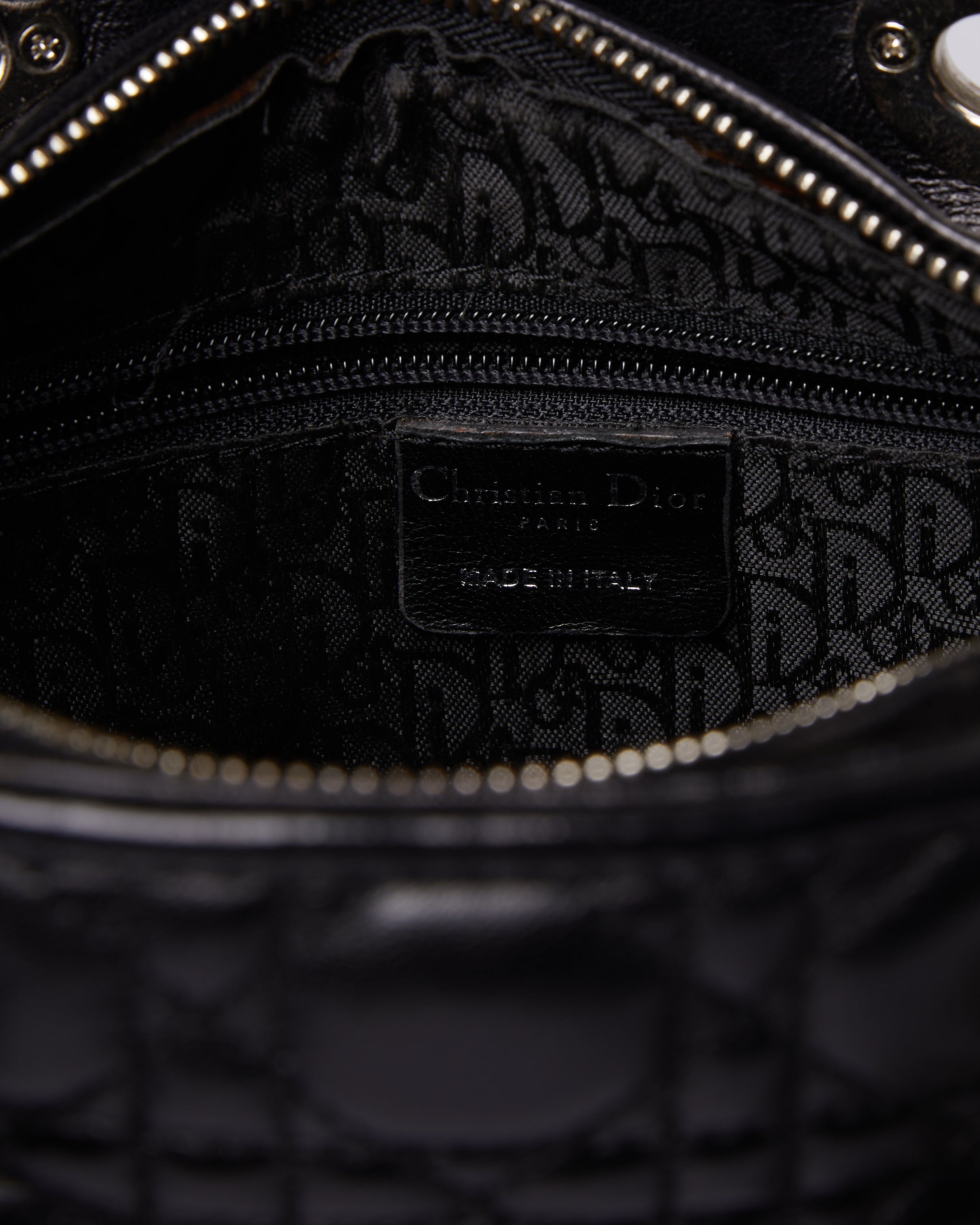Christian Dior Black Calfleather Lady Dior In Medium