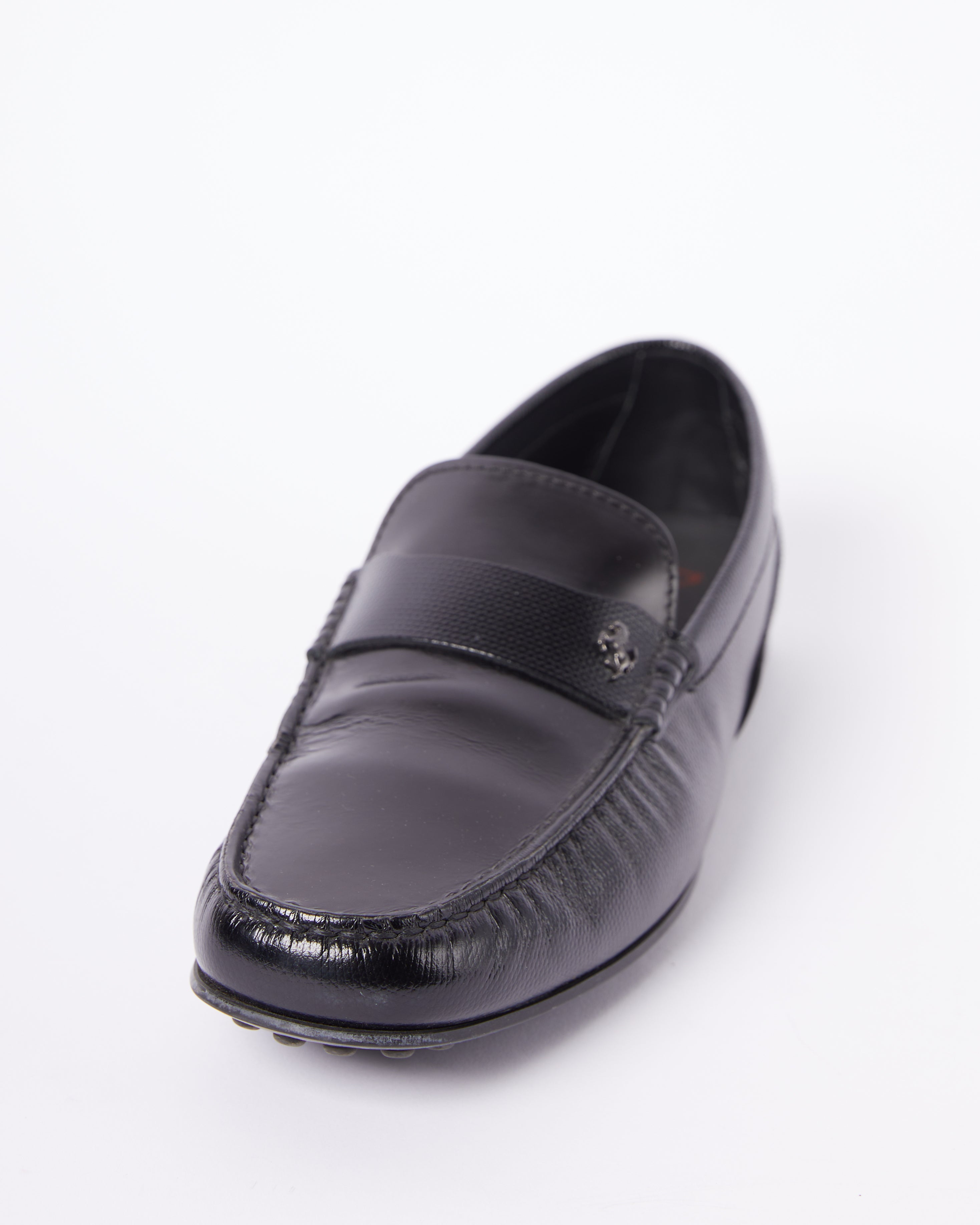 Tod's for Ferrari black slip on loafers