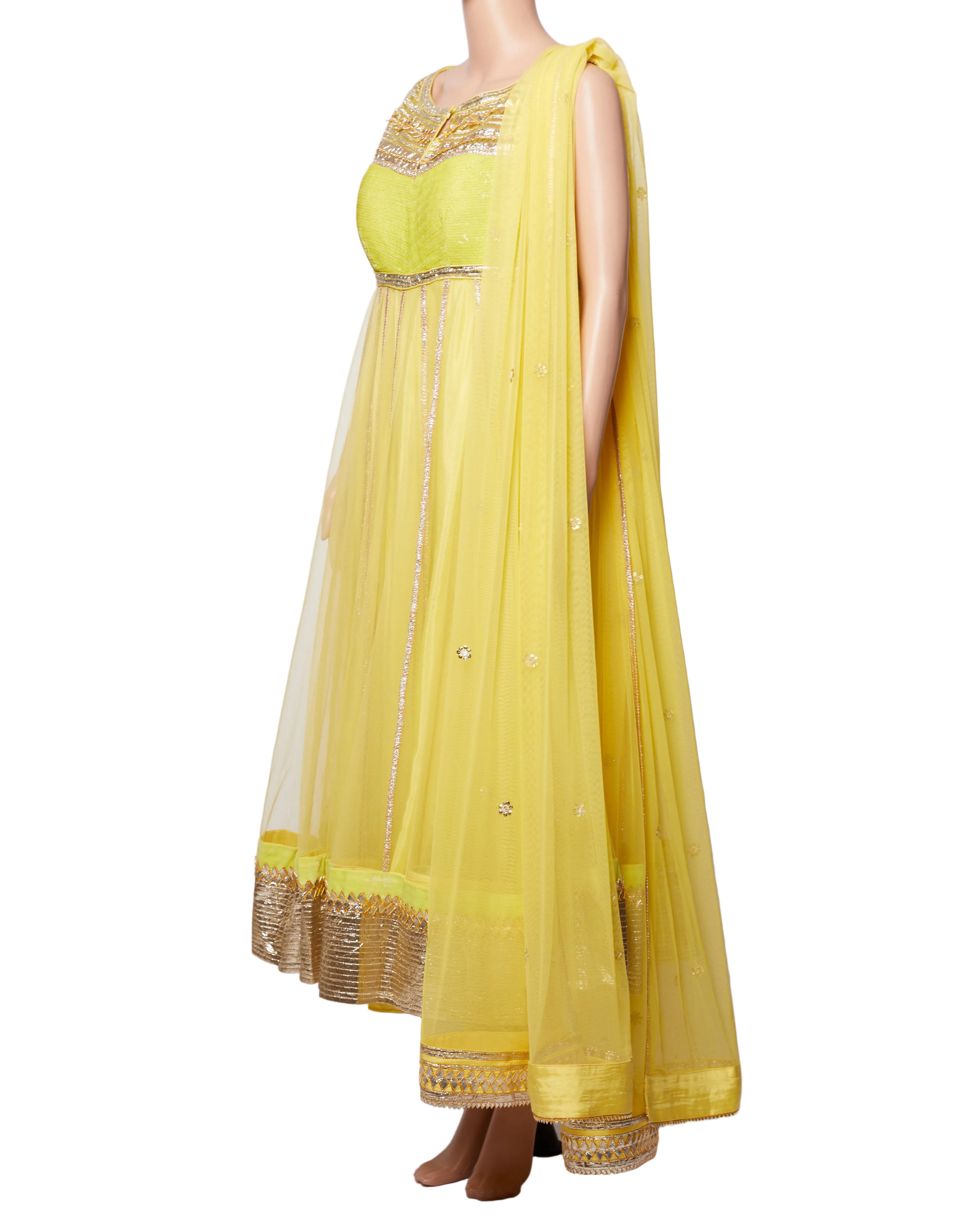 Varun & Nidhika Anarkali Set In Yellow