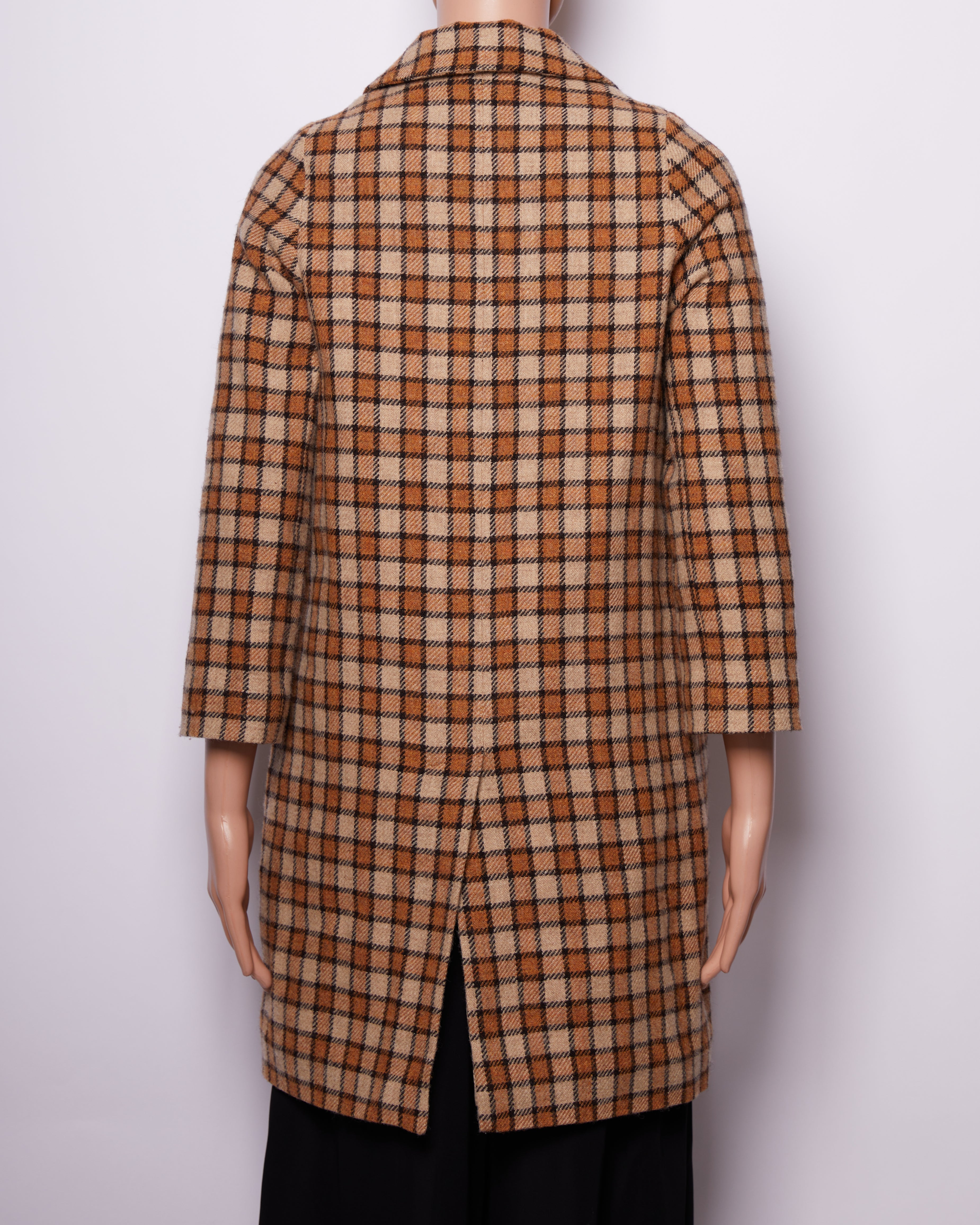 Caramel Checkered Outerwear Jacker