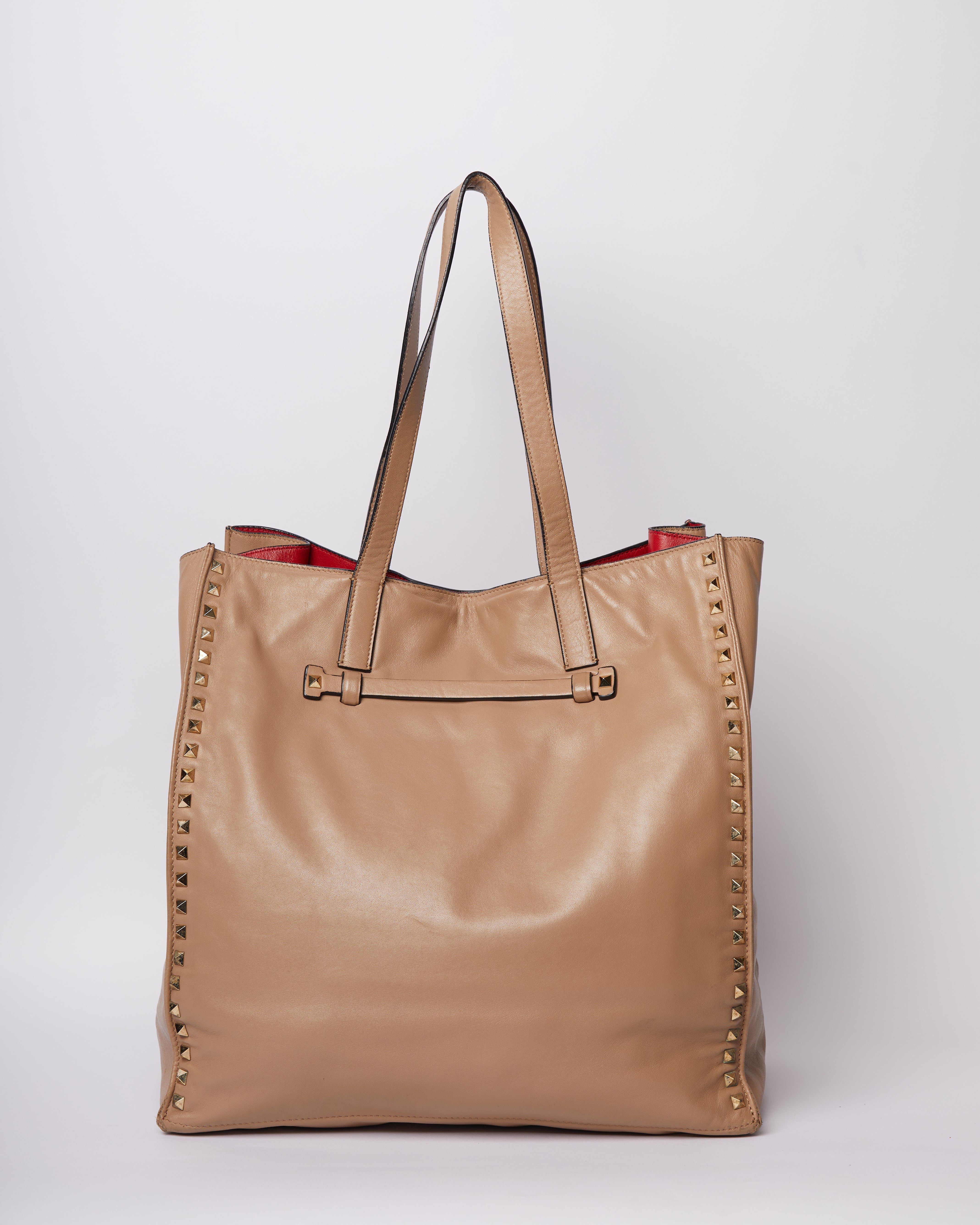 Valentino Garavani Rockstud Leather Bouble Tote Bag