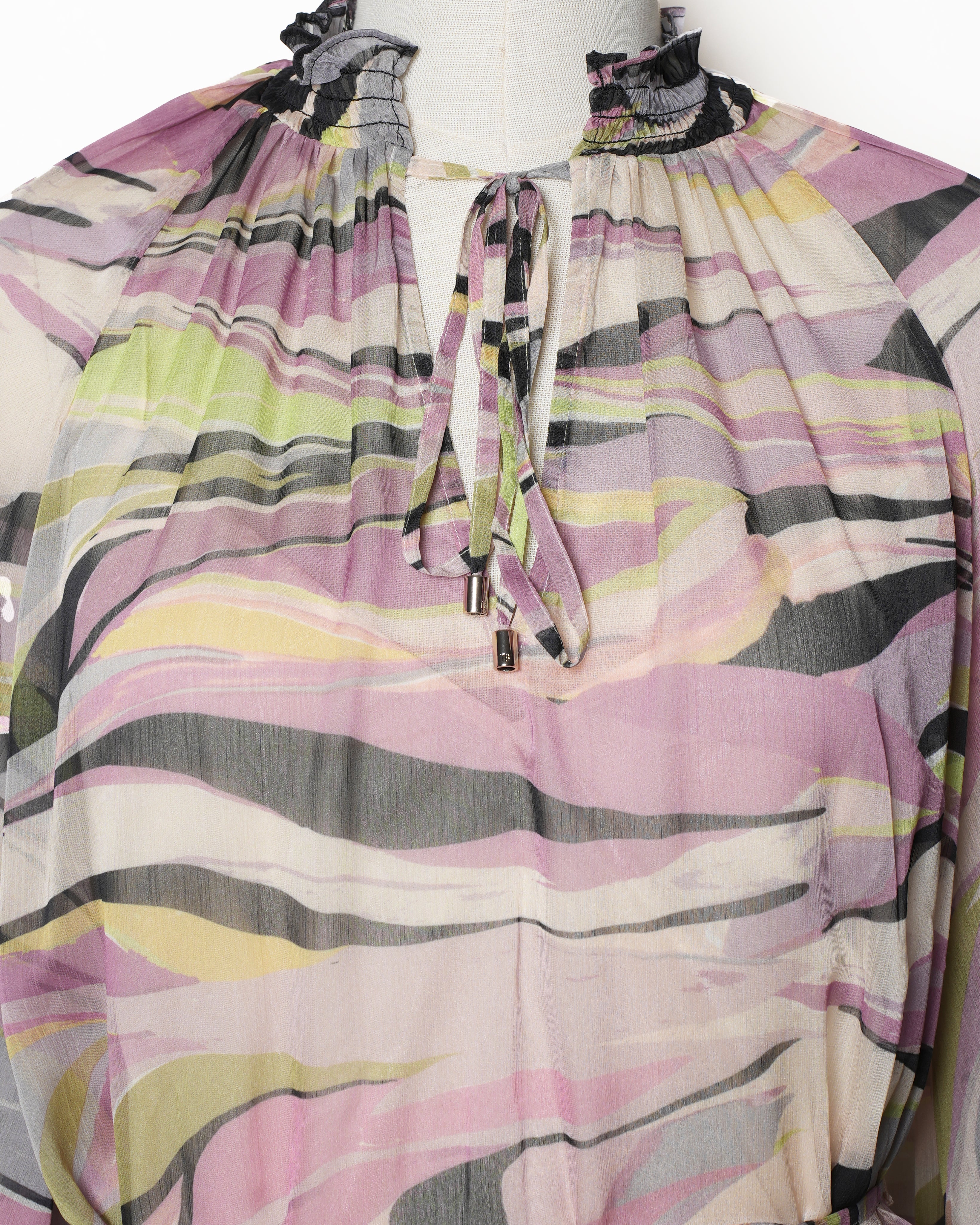 Ted Baker Zeena Blouson Sleeve Zebra Print Mini Dress