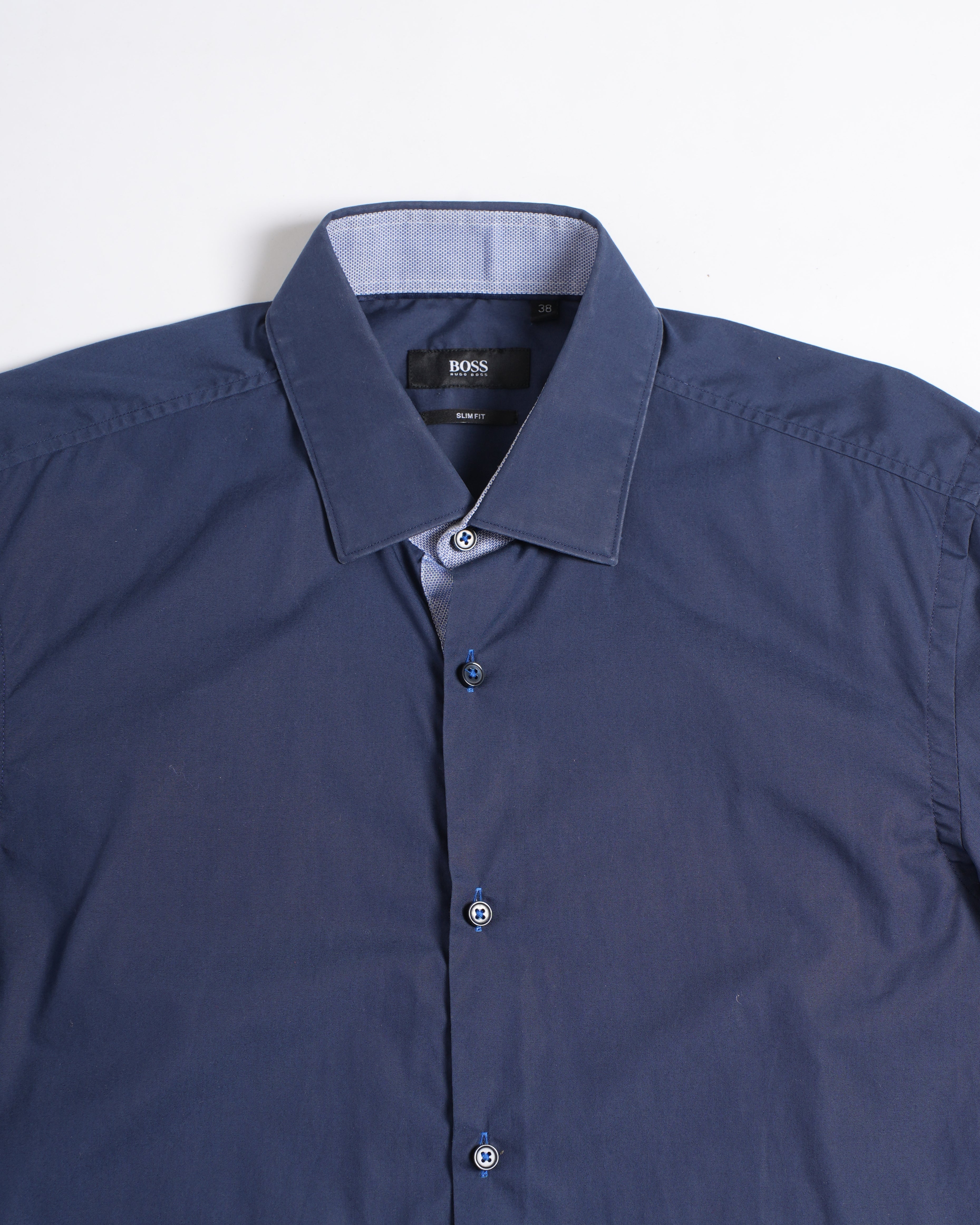 Boss Men's Button-Down Shirt in Ink Blue