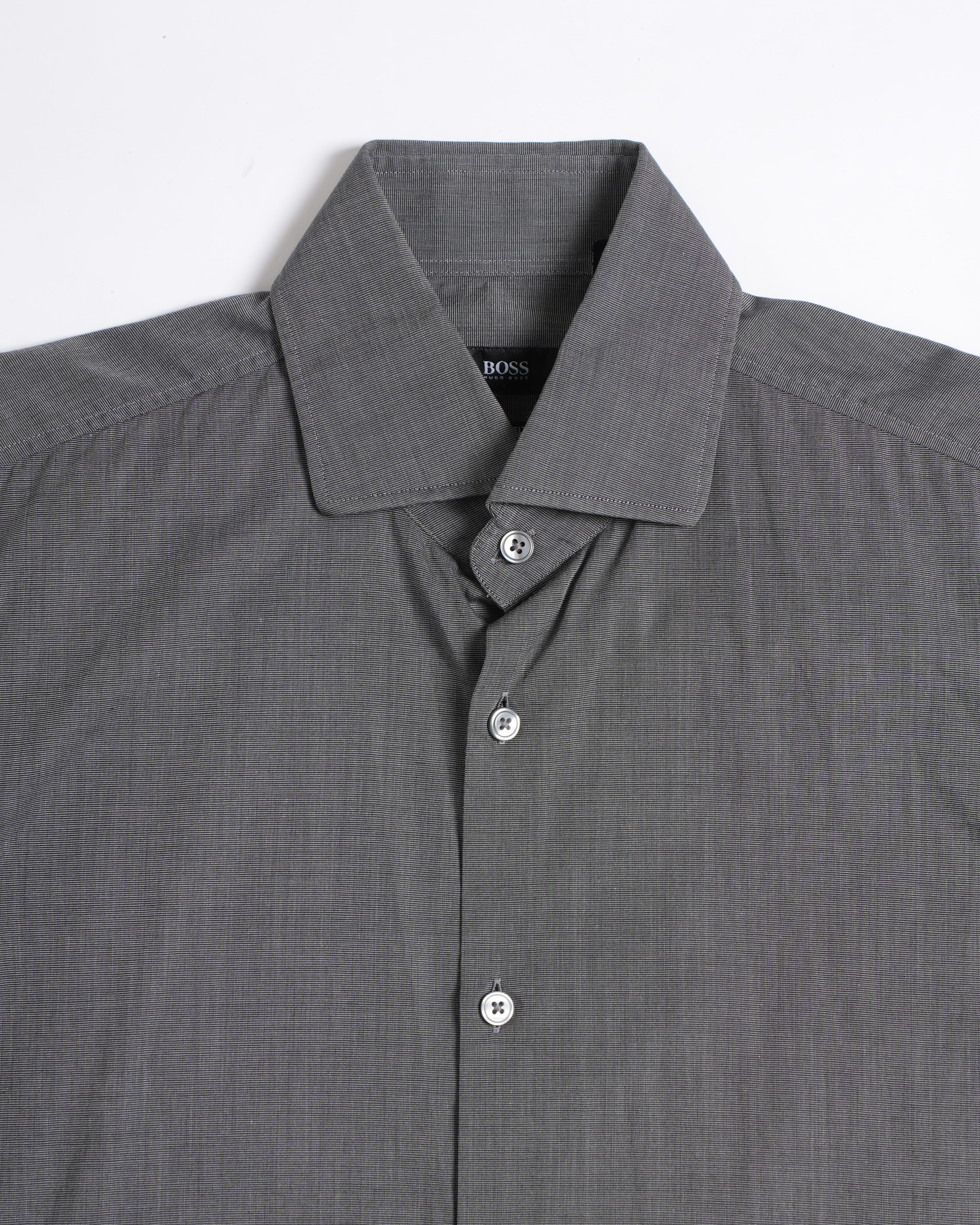 Boss Men's Button-Down Shirt in Dark Grey