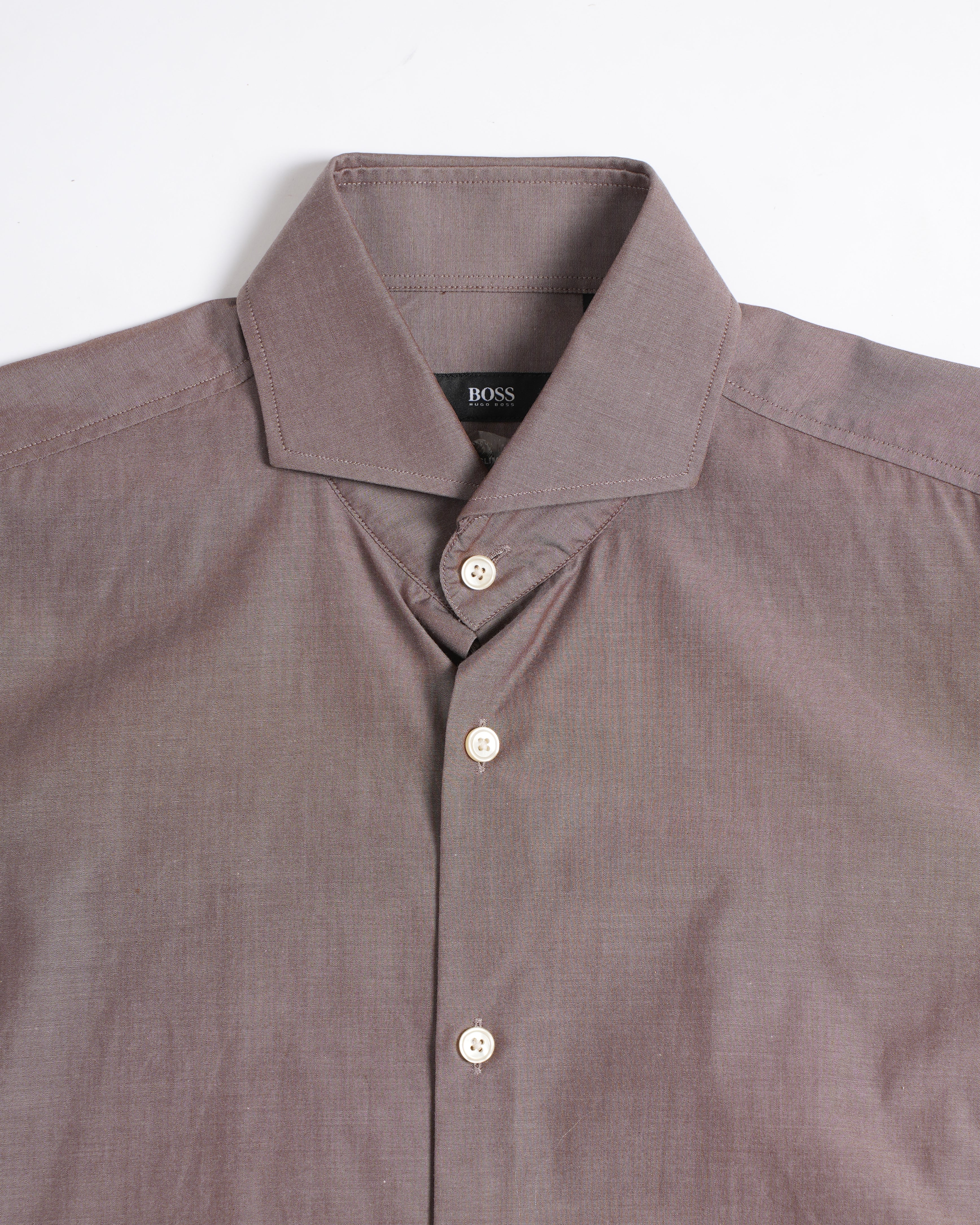 Boss Men's Button Down Shirt In Brown