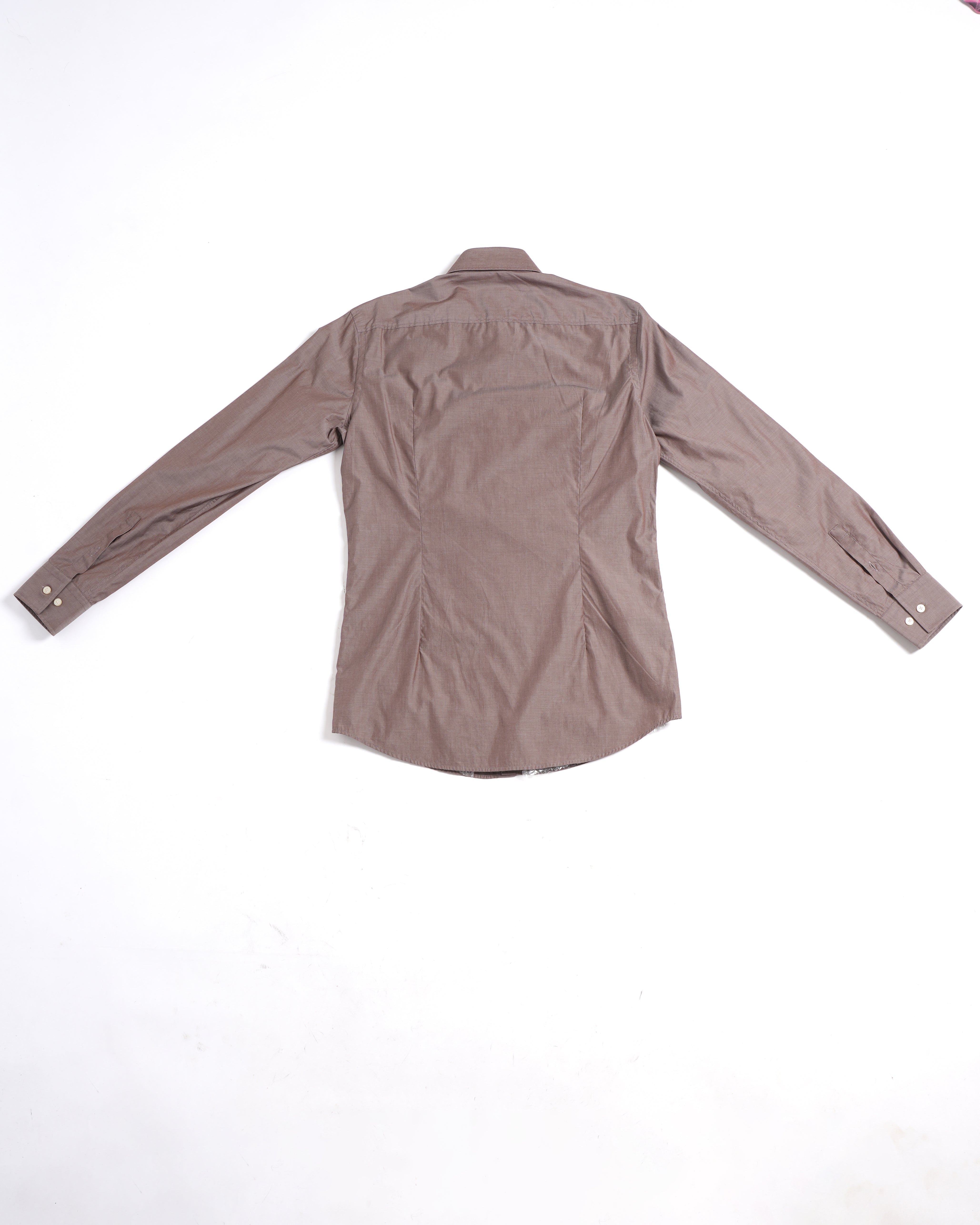 Boss Men's Button Down Shirt In Brown