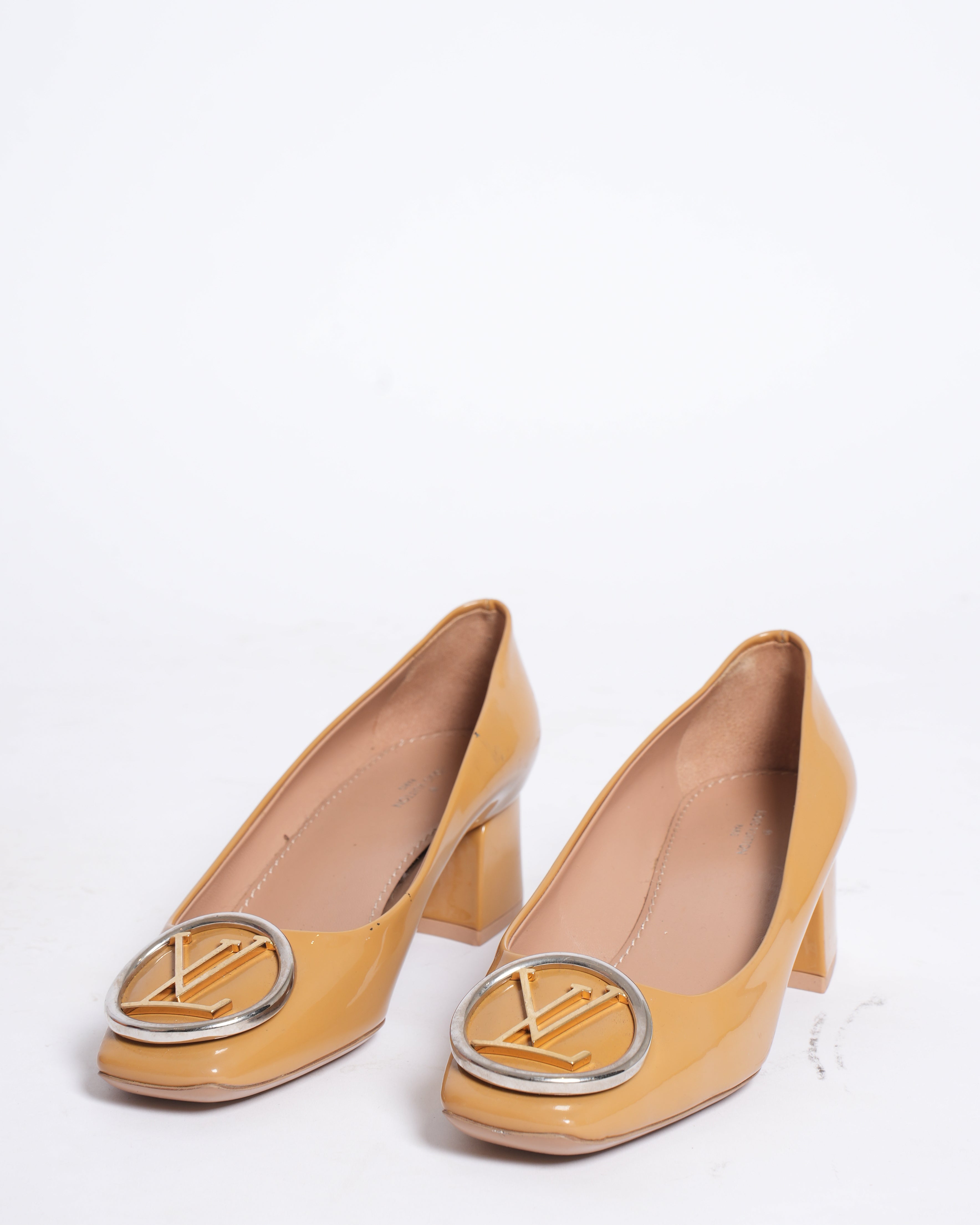 Louis Vuitton Mustard Patent Leather Madeleine Pumps