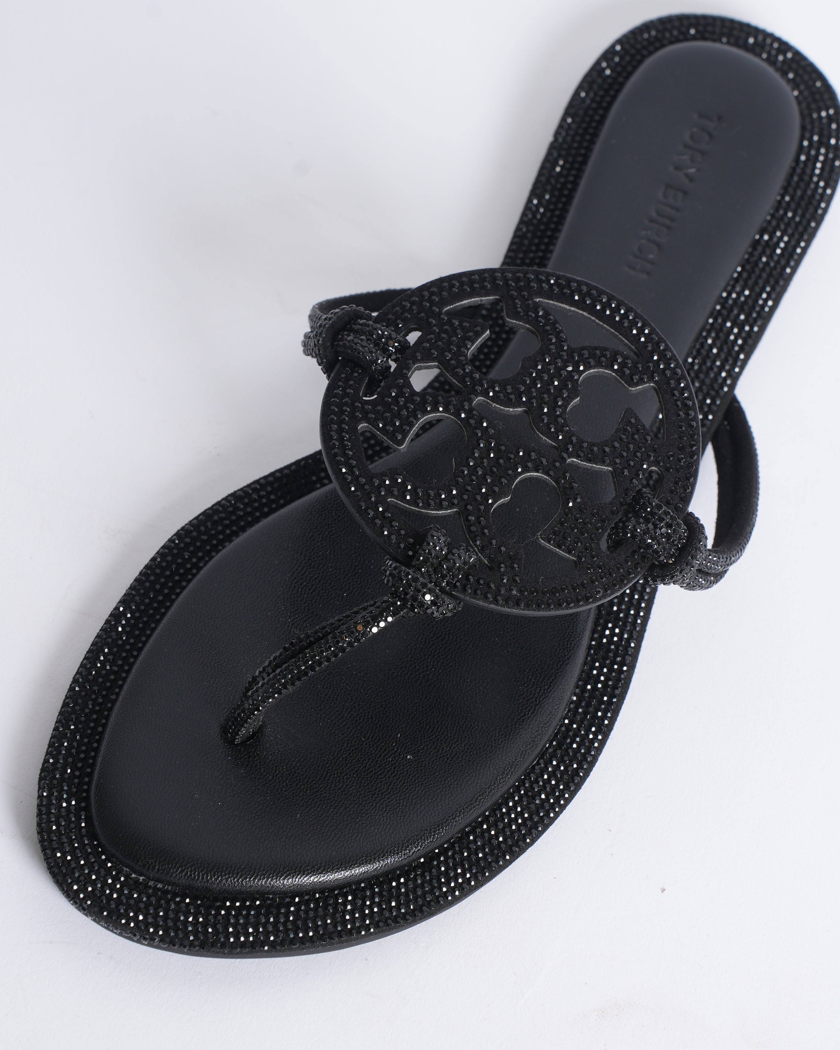Tory Burch Crystals Pave Miller Leather Sandal