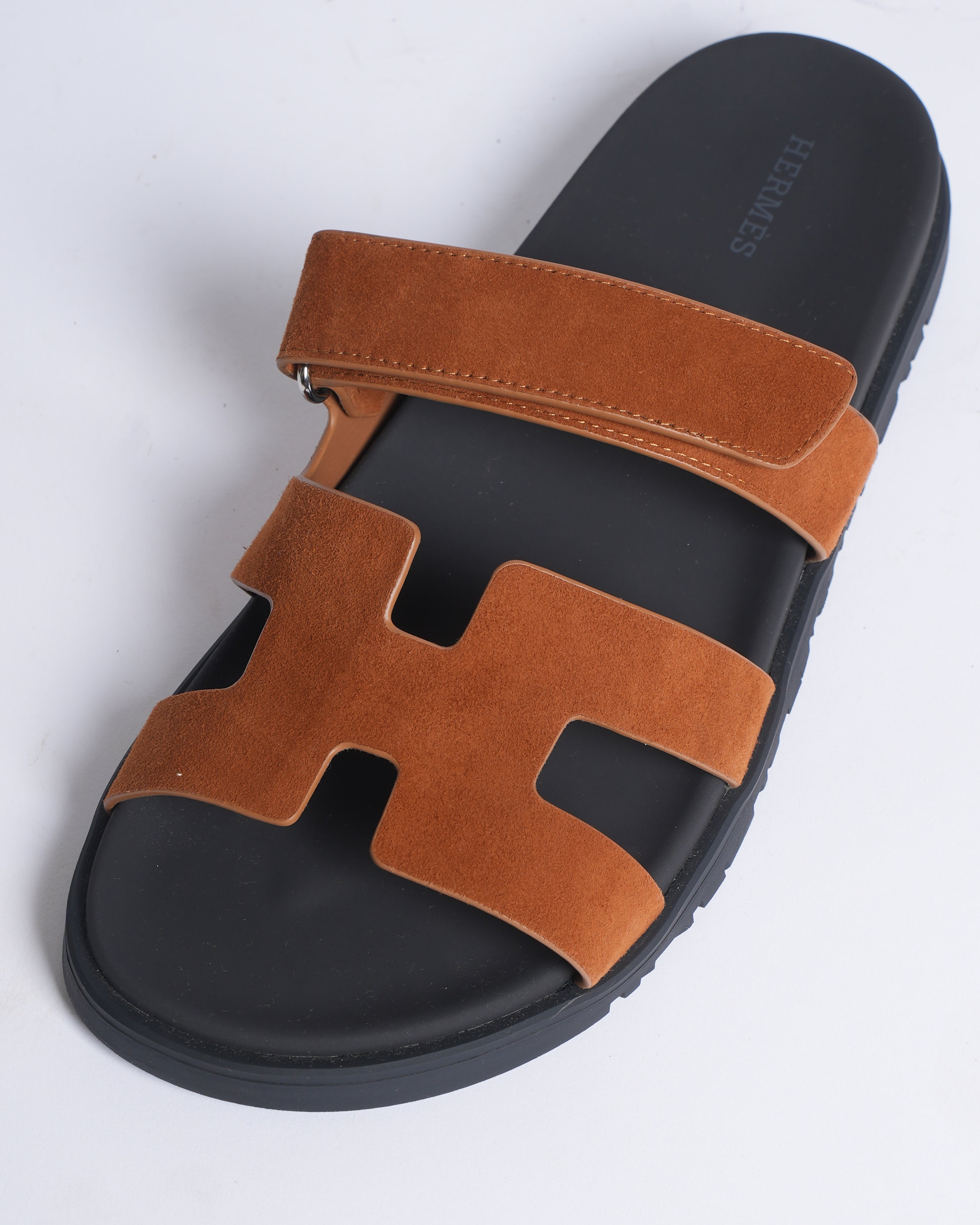 New Hermes Suede Goatskin Men's Chypre Rose Bois De Rouge Sandals