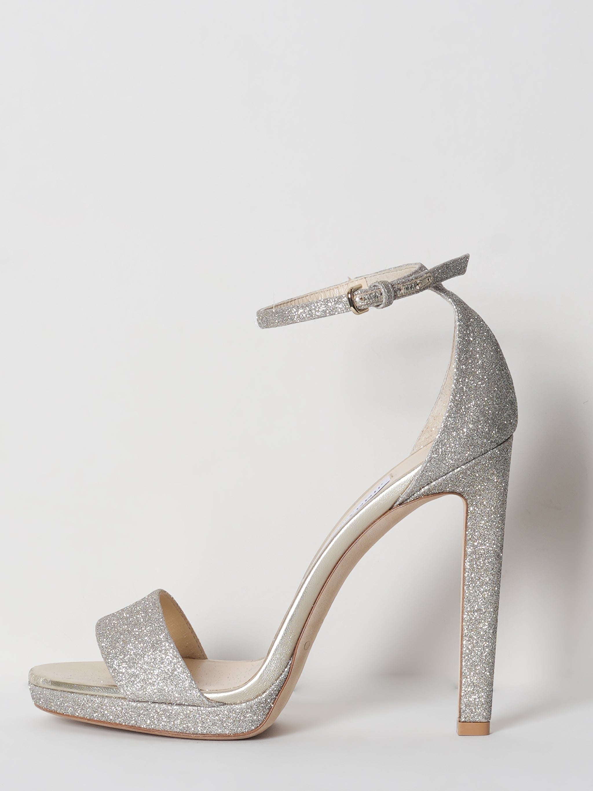 New Jimmy Choo Glittered Woven Heels