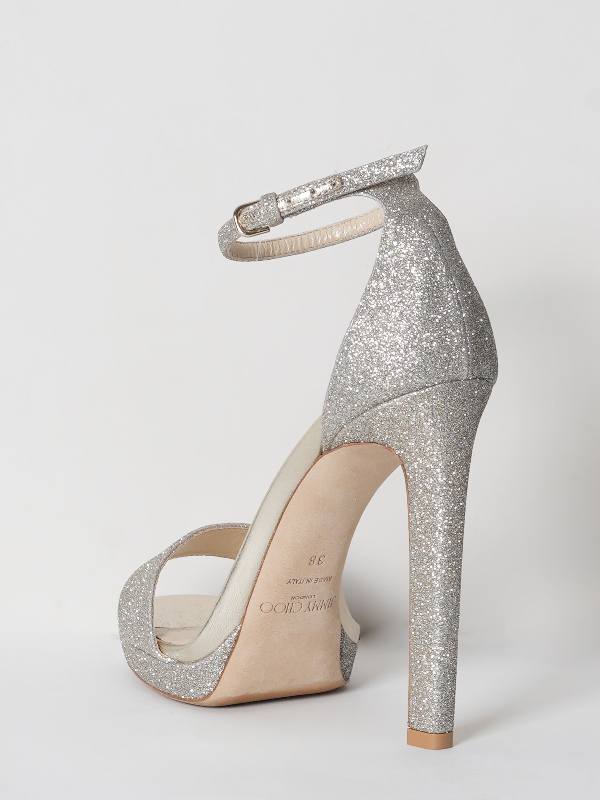 New Jimmy Choo Glittered Woven Heels