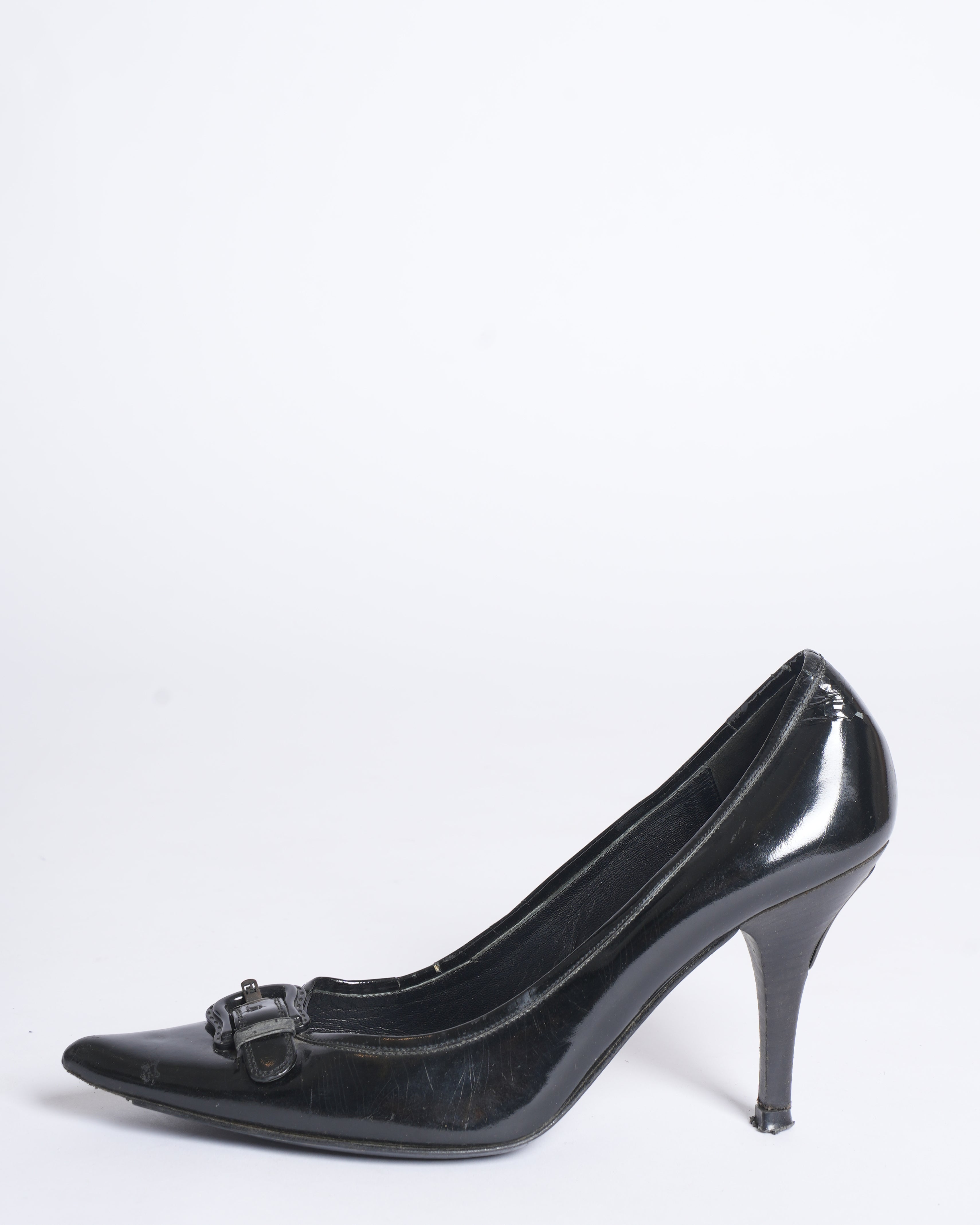 Fendi Decollete Vernice Black Patent Heels